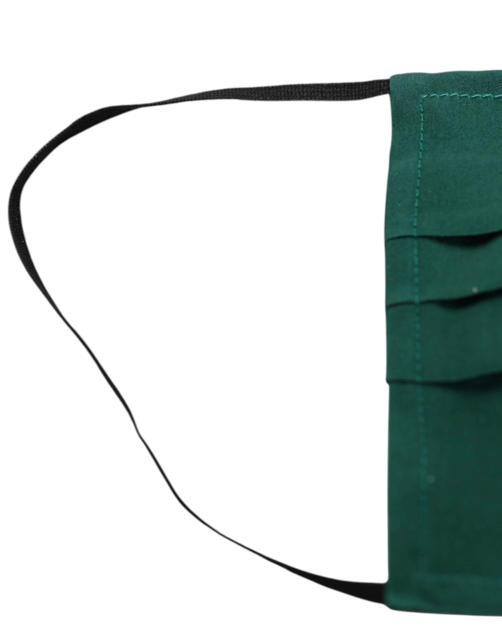 Dolce & Gabbana Green Silk Pleated Elastic Ear Strap Face Mask by Dolce & Gabbana