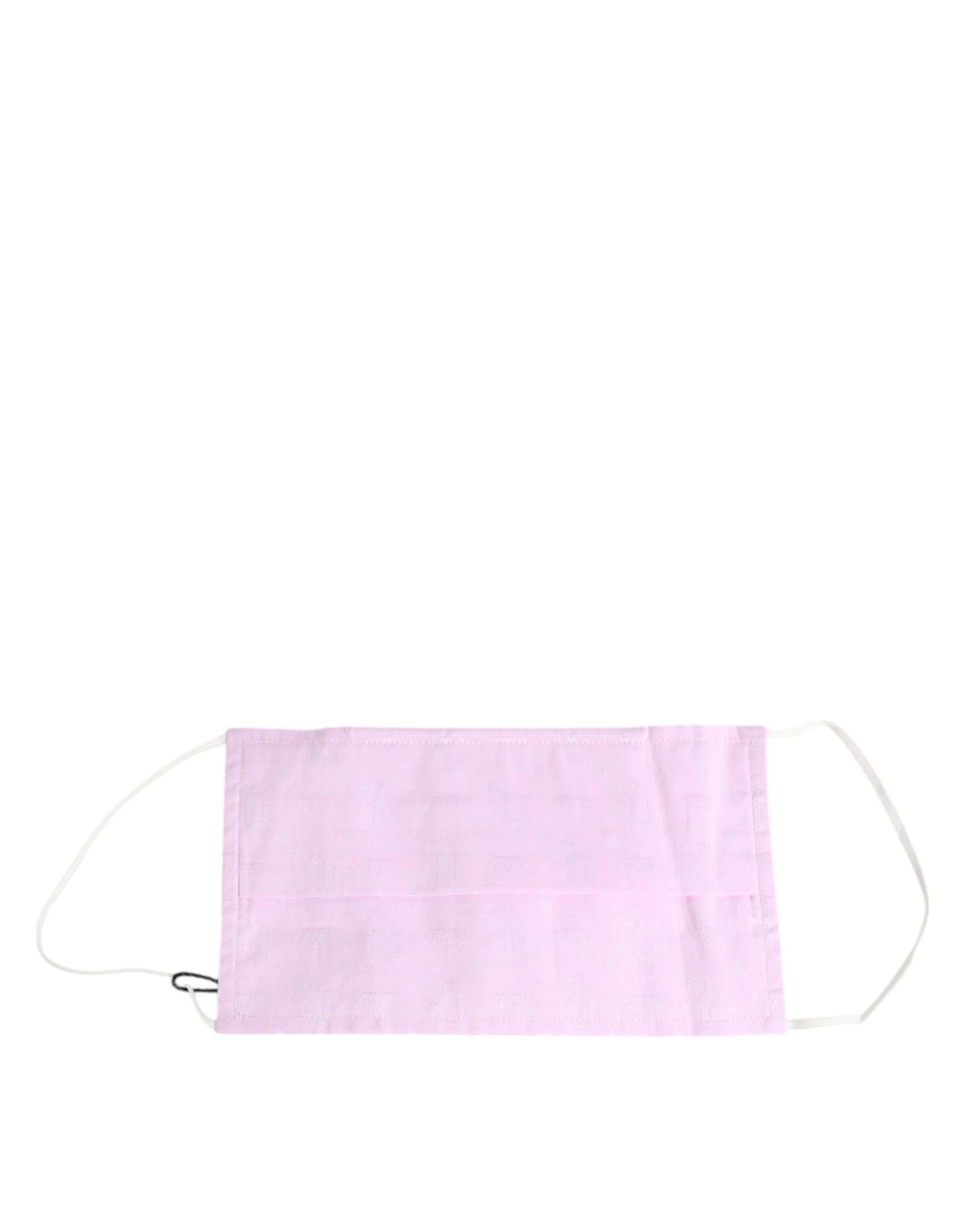 Dolce & Gabbana Pink Cotton Logo Elastic Ear Strap Face Mask by Dolce & Gabbana