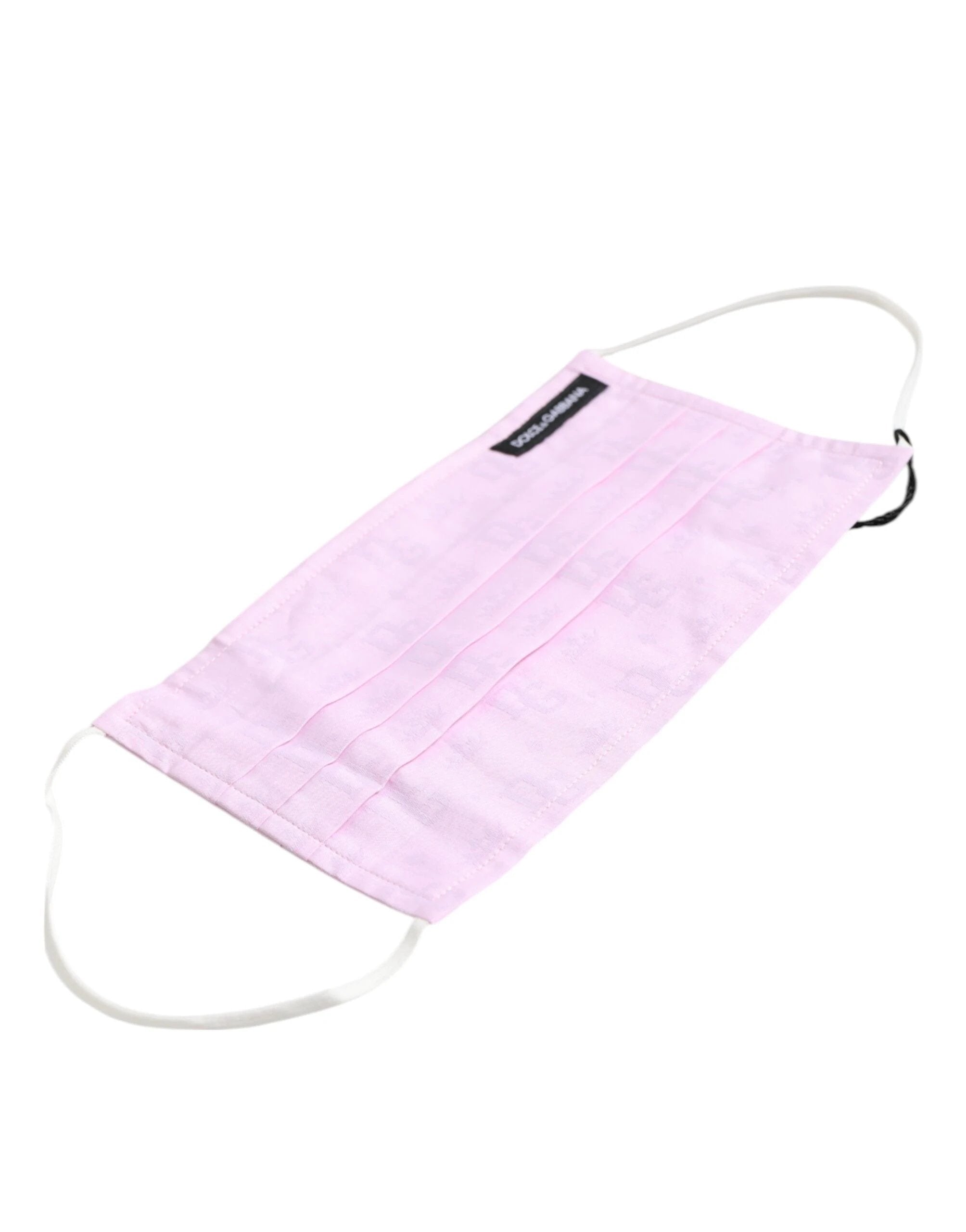 Dolce & Gabbana Pink Cotton Logo Elastic Ear Strap Face Mask by Dolce & Gabbana