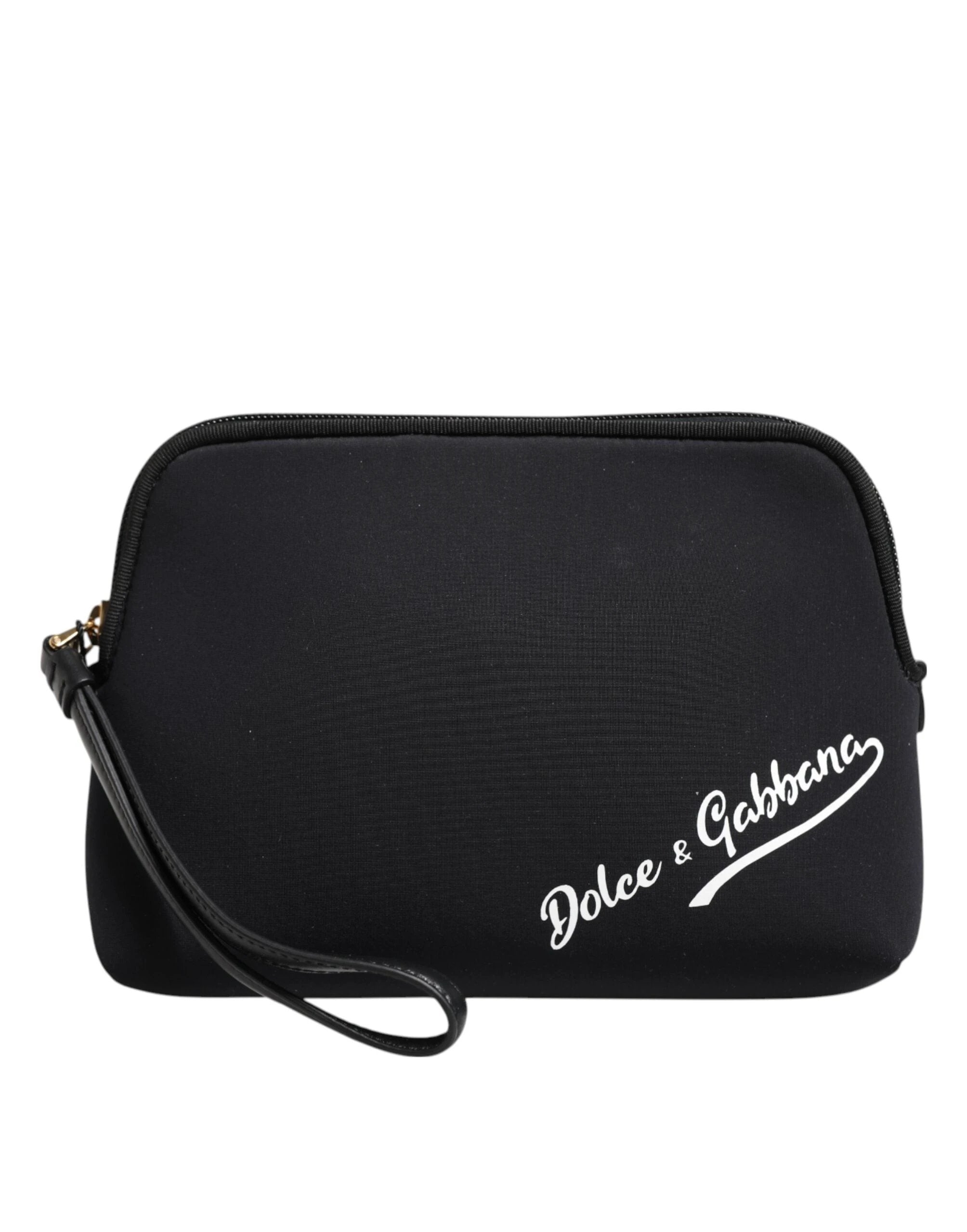 Dolce & Gabbana Black Solid Nylon DG LogoPrint Clutch Zip Borse Pouch Bag by Dolce & Gabbana