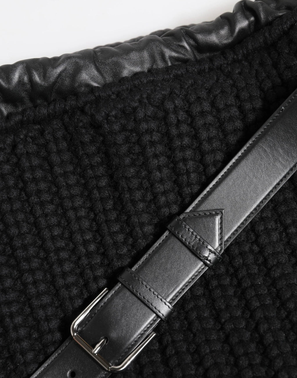 Dolce & Gabbana Black Cashmere Knitted Leather Shoulder Women Borse Bag by Dolce & Gabbana