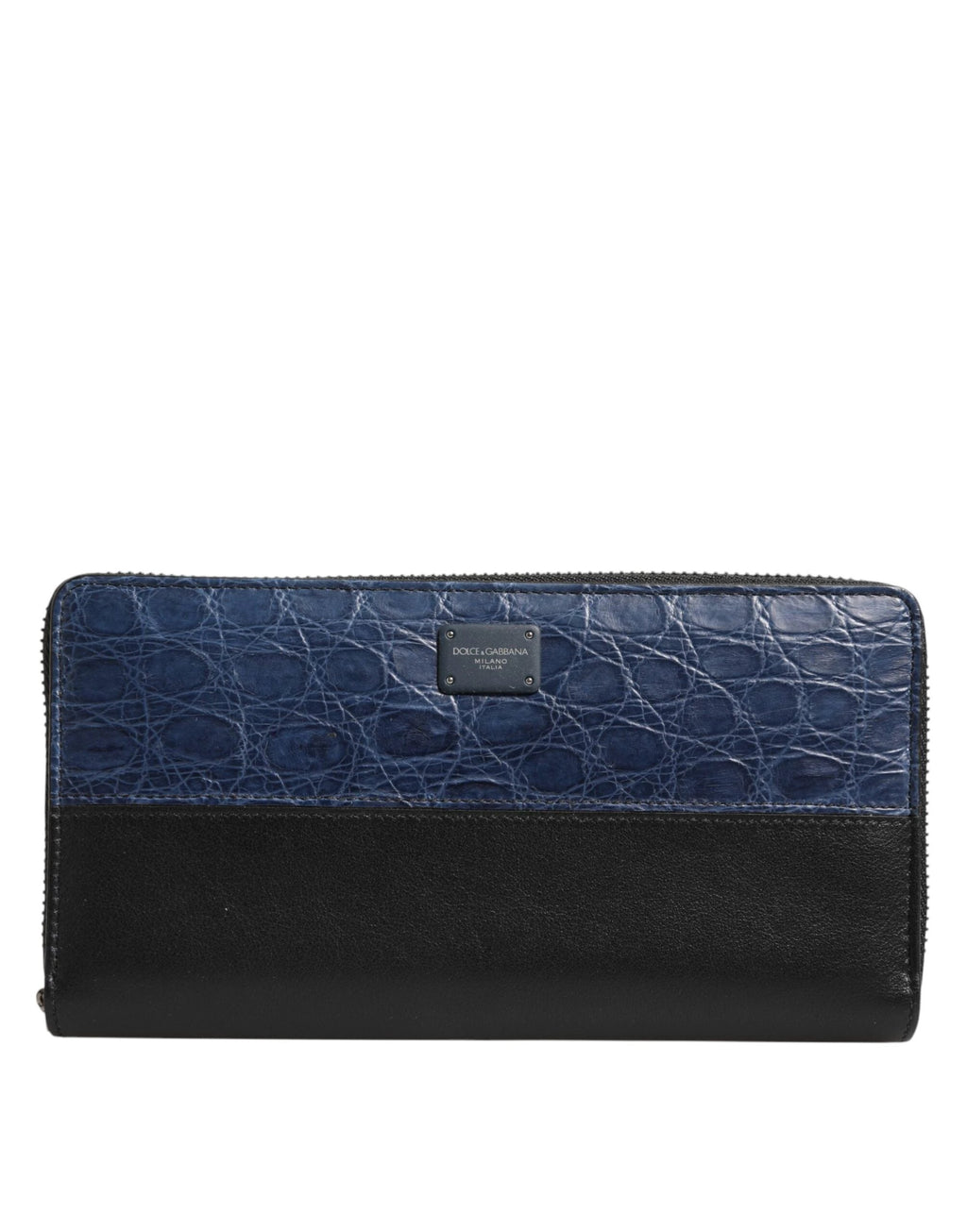 Dolce & Gabbana Black Blue Exotic Leather Men Continental Clutch Wallet by Dolce & Gabbana