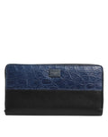 Dolce & Gabbana Black Blue Exotic Leather Men Continental Clutch Wallet by Dolce & Gabbana
