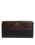 Dolce & Gabbana Black Brown Exotic Leather Men Continental Clutch Wallet by Dolce & Gabbana