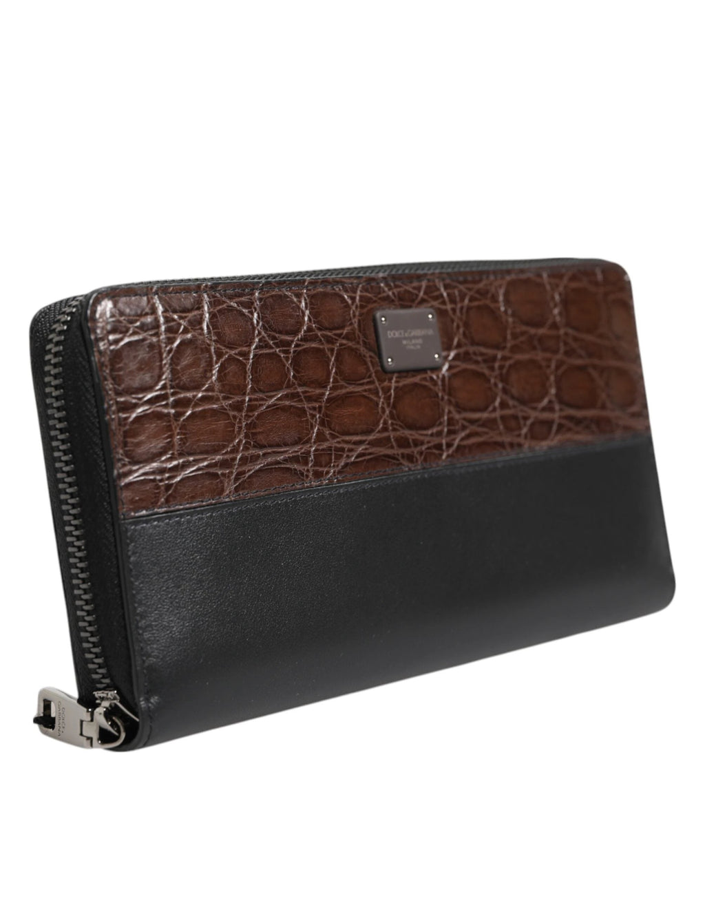 Dolce & Gabbana Black Brown Exotic Leather Men Continental Clutch Wallet by Dolce & Gabbana