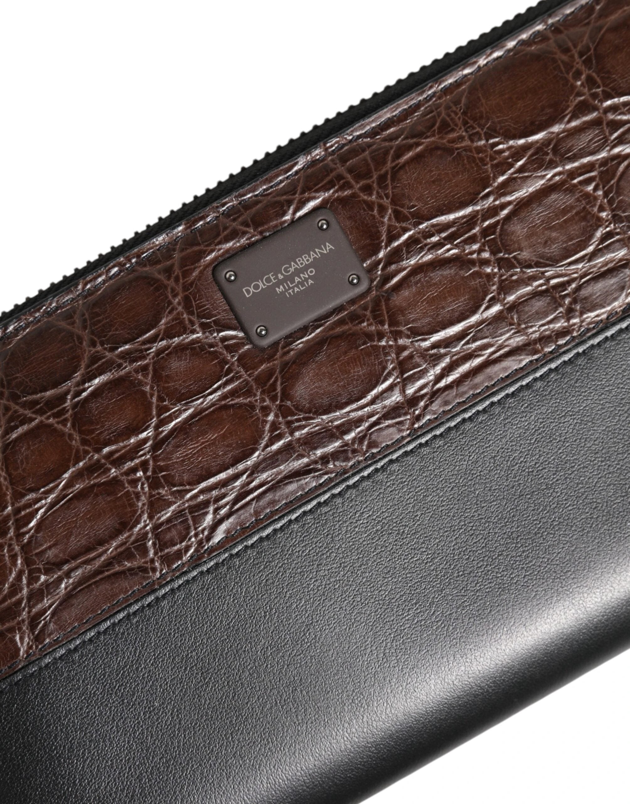 Dolce & Gabbana Black Brown Exotic Leather Men Continental Clutch Wallet by Dolce & Gabbana