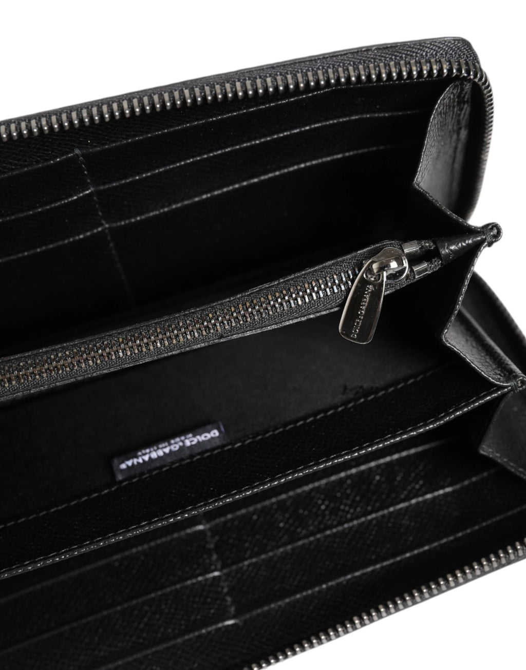 Dolce & Gabbana Black Gray Leopard Leather Zip Around Continental Wallet by Dolce & Gabbana