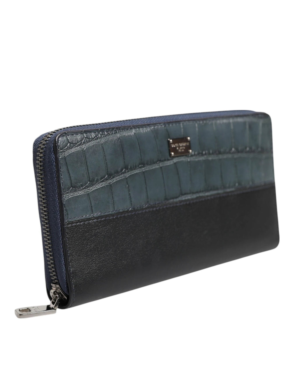 Dolce & Gabbana Black Blue Exotic Leather Men Continental Clutch Wallet by Dolce & Gabbana