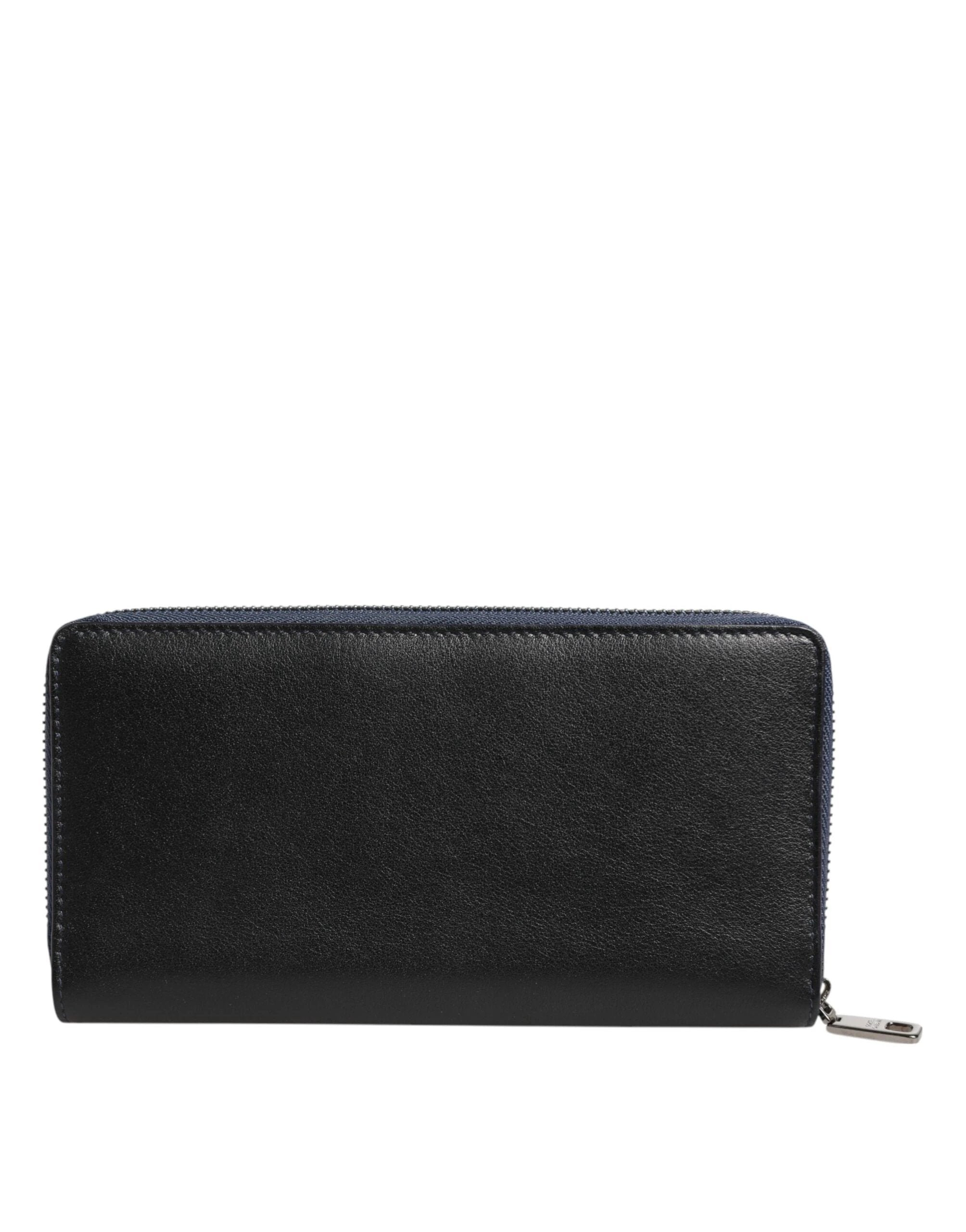 Dolce & Gabbana Black Blue Exotic Leather Men Continental Clutch Wallet by Dolce & Gabbana