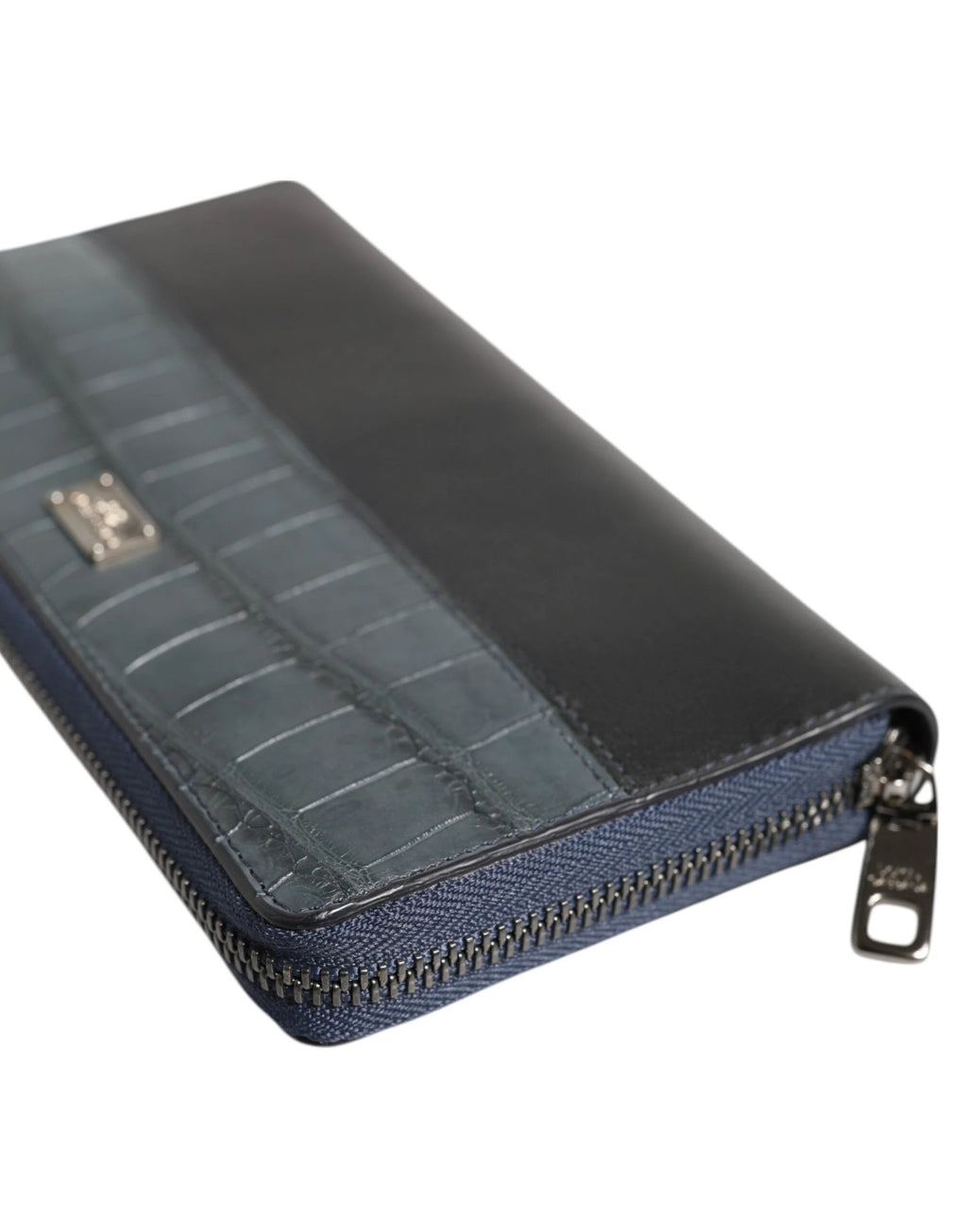 Dolce & Gabbana Black Blue Exotic Leather Men Continental Clutch Wallet by Dolce & Gabbana