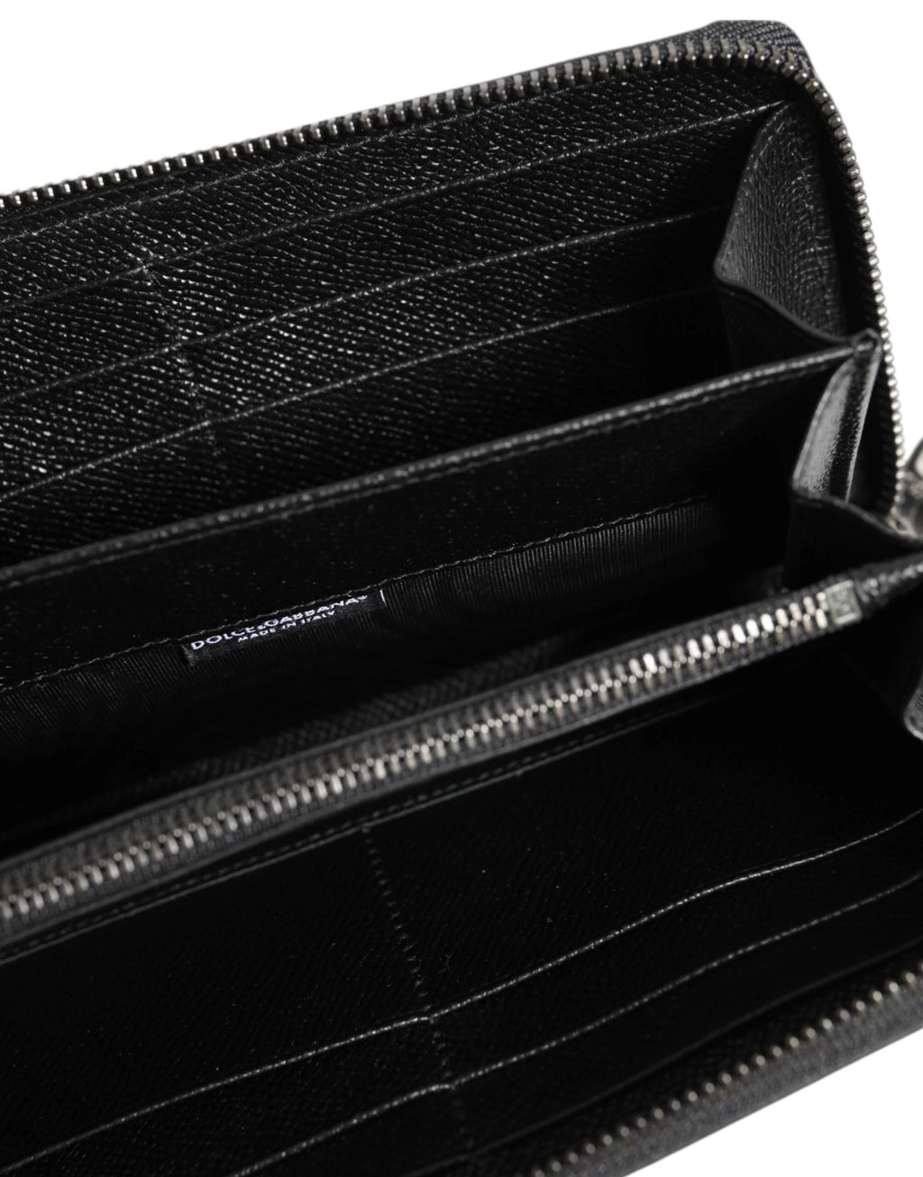 Dolce & Gabbana Black Leather #DGFAMILY Zipper Continental Mens Wallet by Dolce & Gabbana