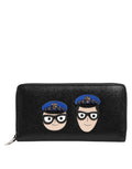 Dolce & Gabbana Black Leather #DGFAMILY Zipper Continental Mens Wallet by Dolce & Gabbana