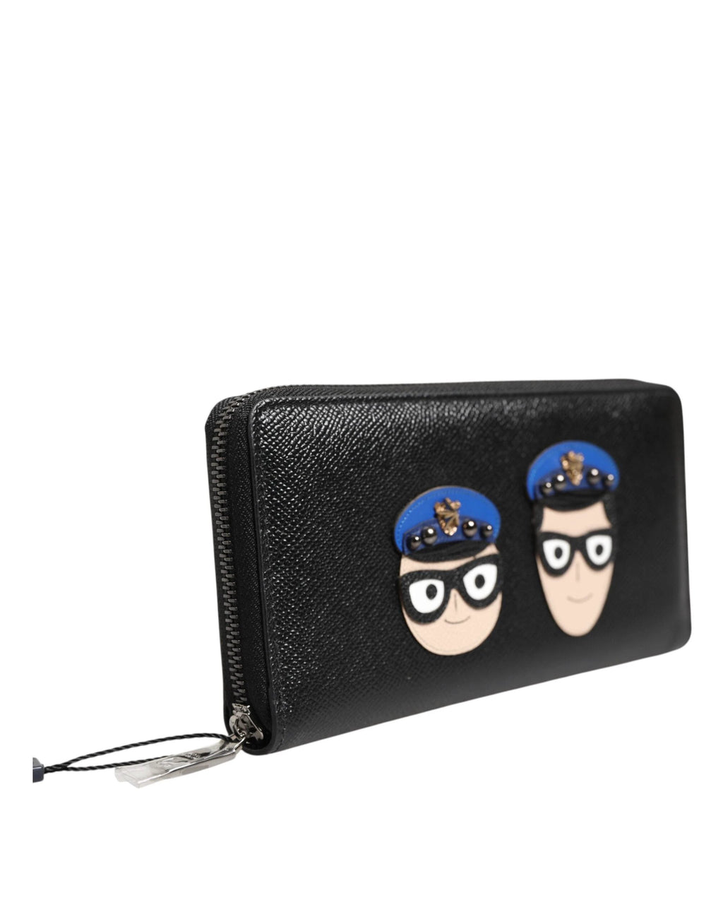 Dolce & Gabbana Black Leather #DGFAMILY Zipper Continental Mens Wallet by Dolce & Gabbana