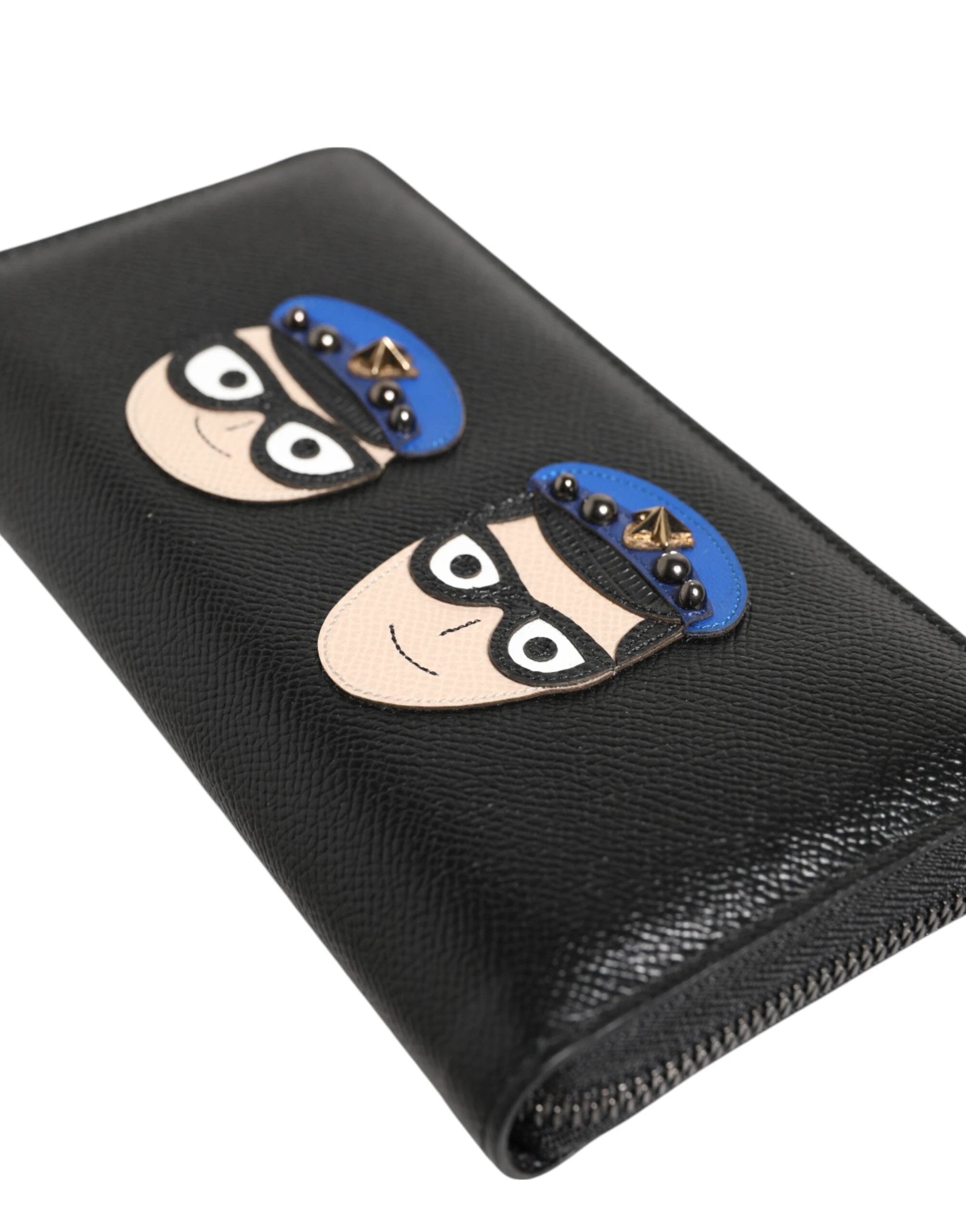Dolce & Gabbana Black Leather #DGFAMILY Zipper Continental Mens Wallet by Dolce & Gabbana