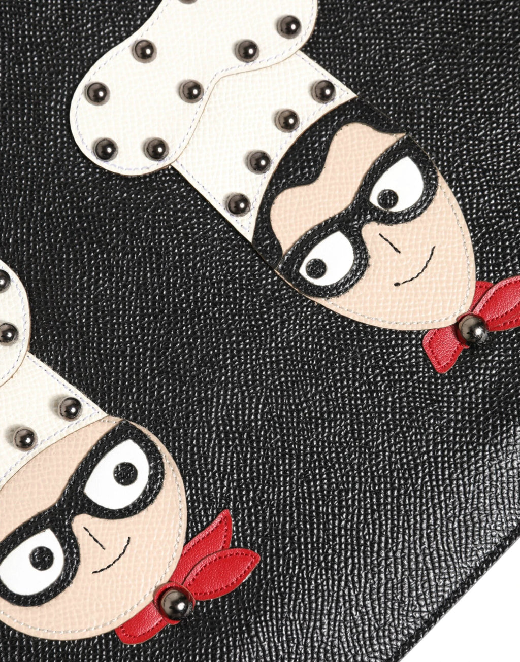 Dolce & Gabbana Black Leather #DGFAMILY Embellished Men Clutch Pouch Bag by Dolce & Gabbana
