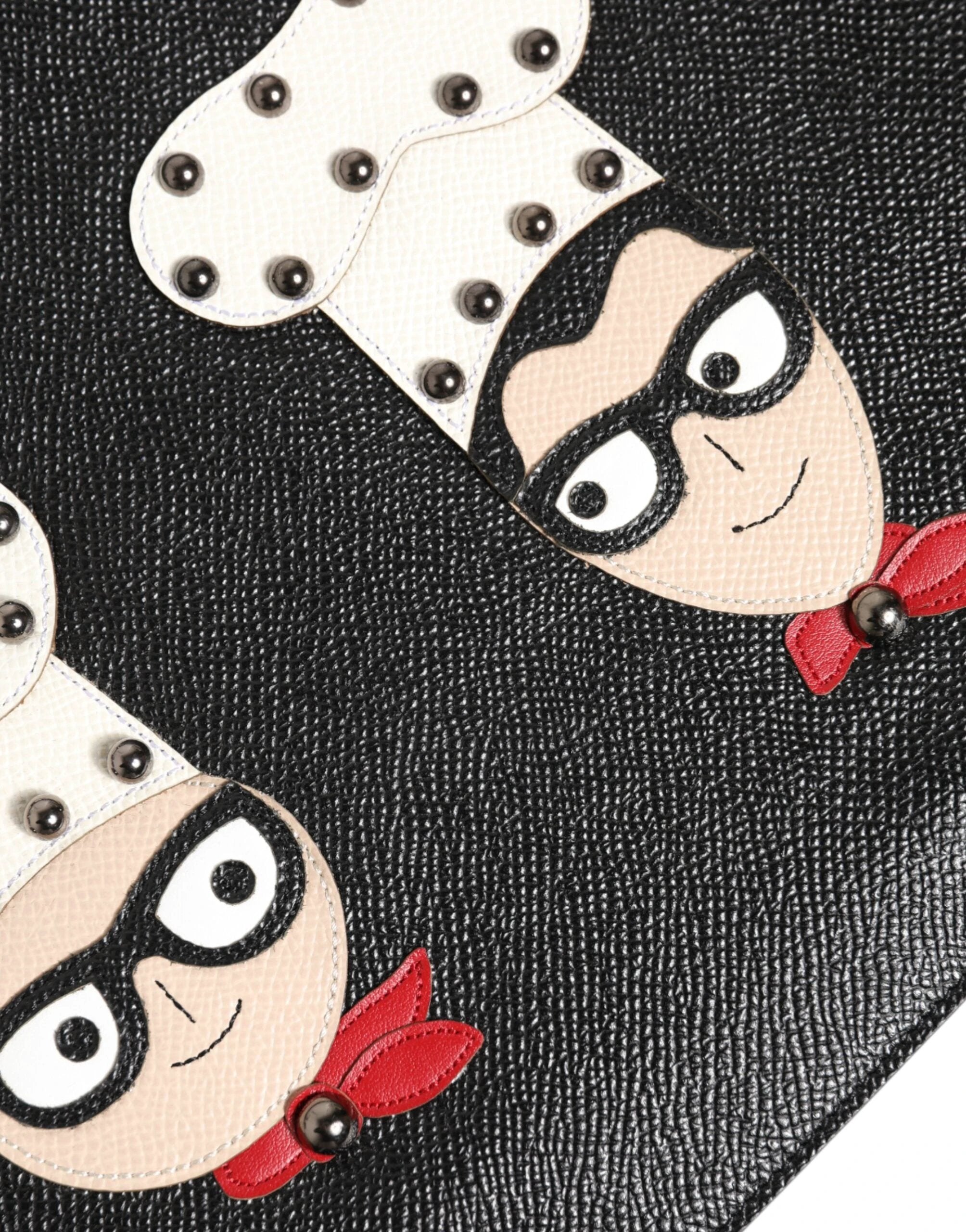 Dolce & Gabbana Black Leather #DGFAMILY Embellished Men Clutch Pouch Bag by Dolce & Gabbana