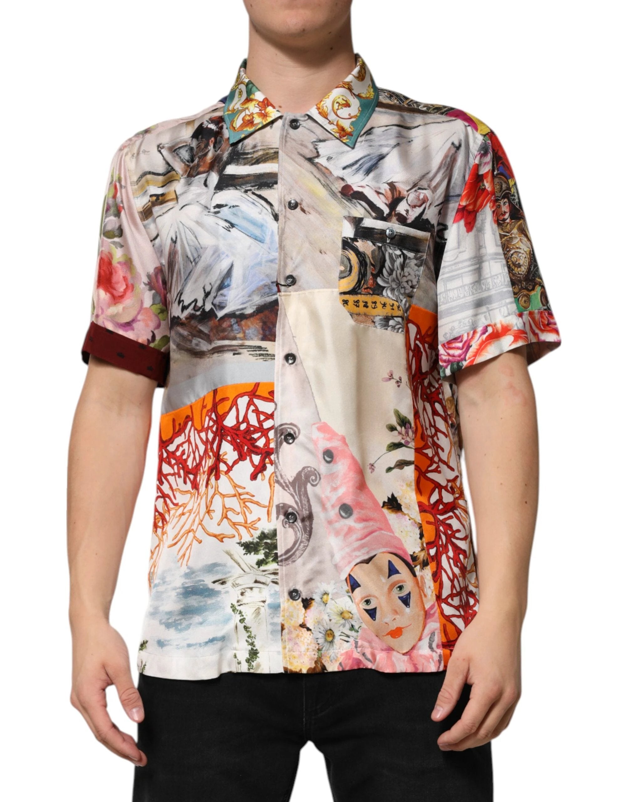 Dolce & Gabbana Multicolor Shell Print Hawaii Casual Shirt by Dolce & Gabbana