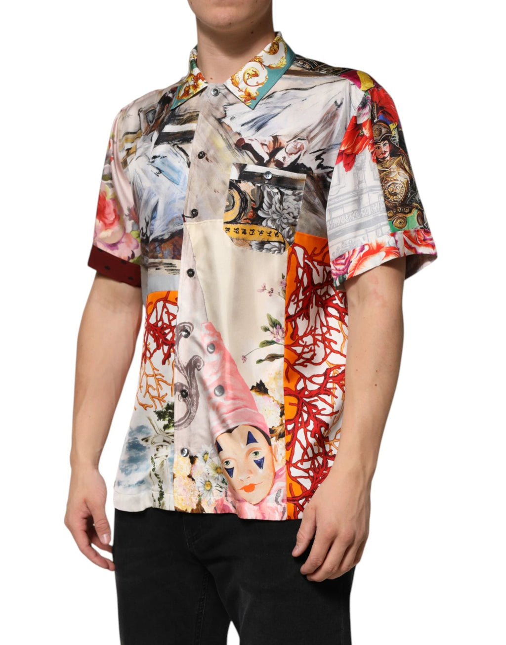 Dolce & Gabbana Multicolor Shell Print Hawaii Casual Shirt by Dolce & Gabbana