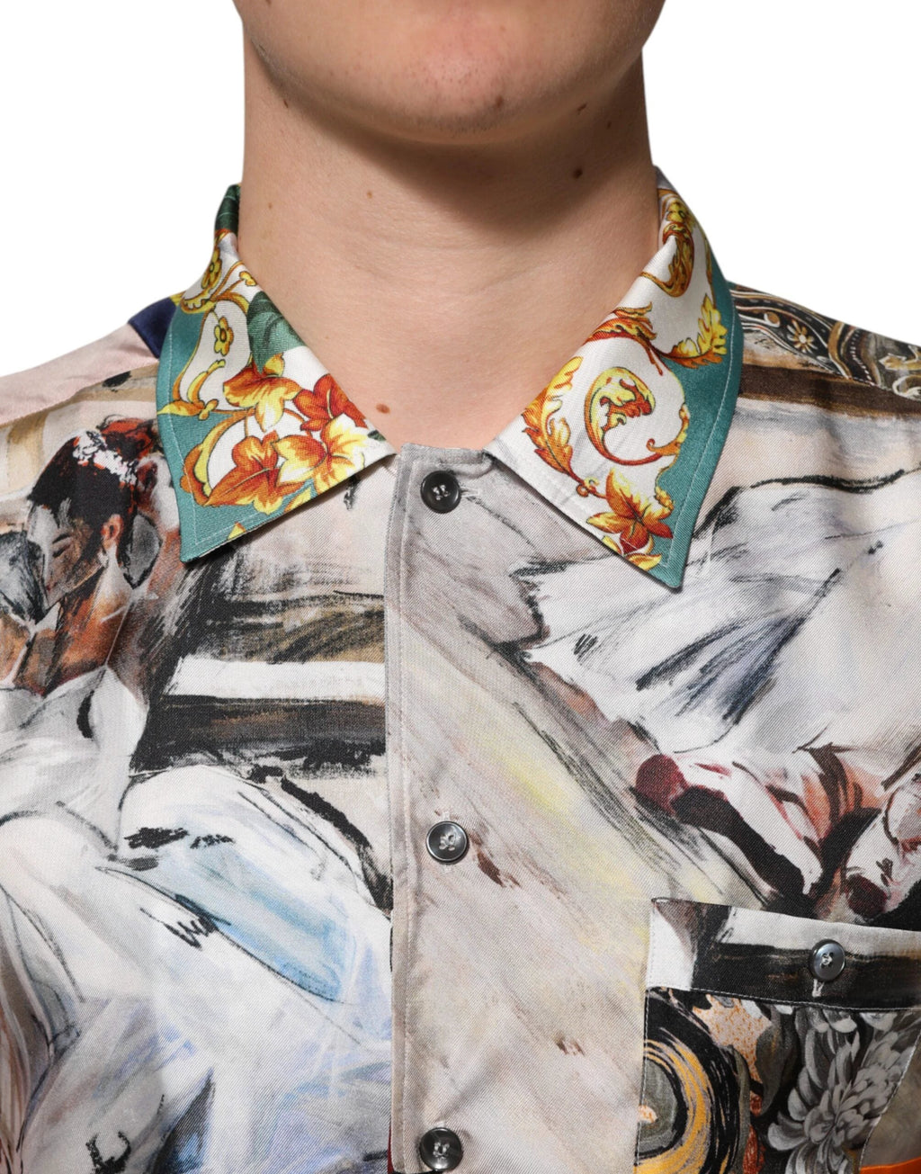 Dolce & Gabbana Multicolor Shell Print Hawaii Casual Shirt by Dolce & Gabbana