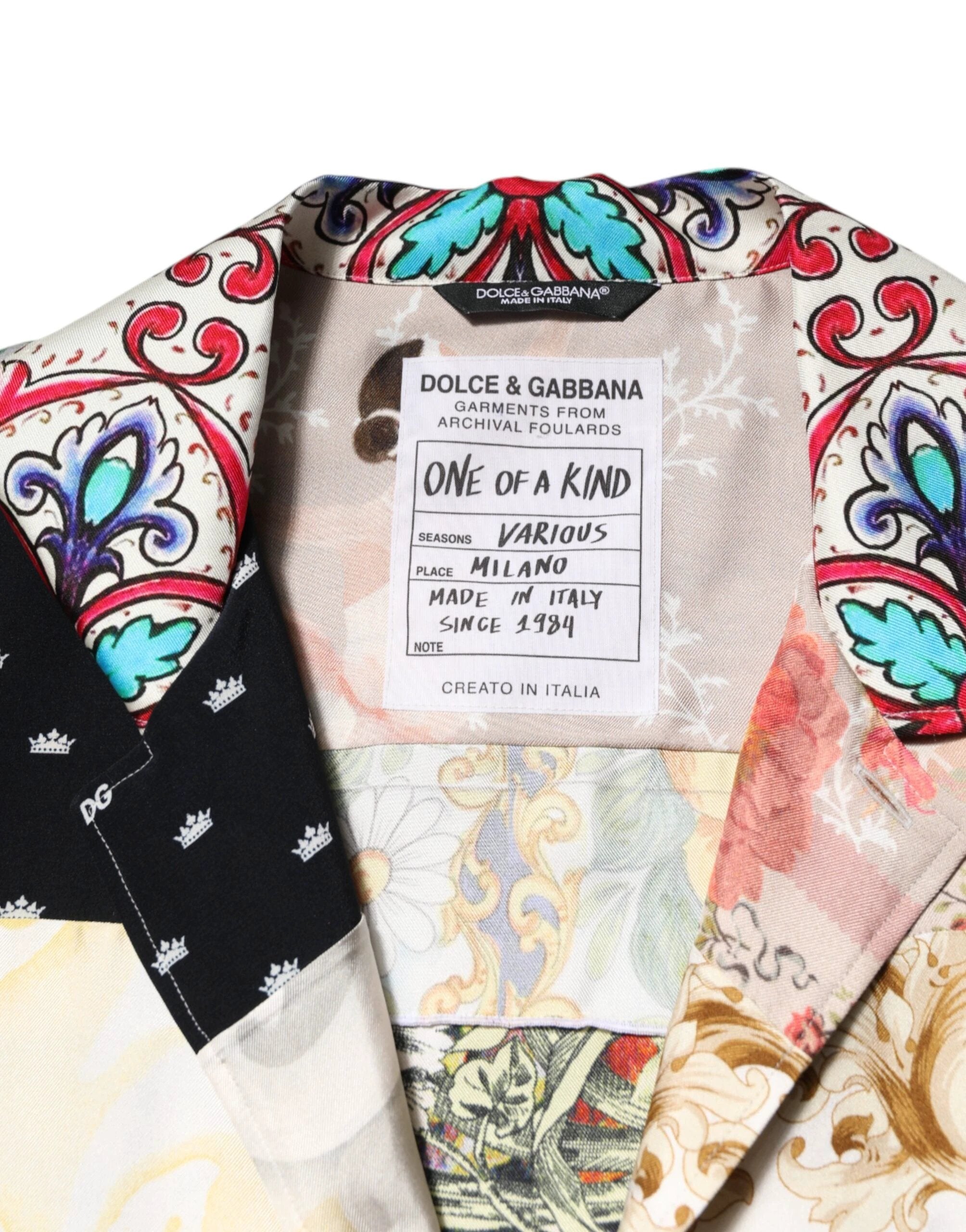 Dolce & Gabbana Multicolor Printed Button Down Casual Shirt by Dolce & Gabbana