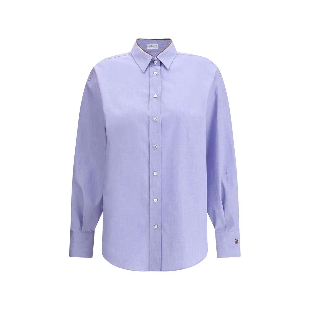 Brunello Cucinelli Blue Cotton Dress Shirt by Brunello Cucinelli