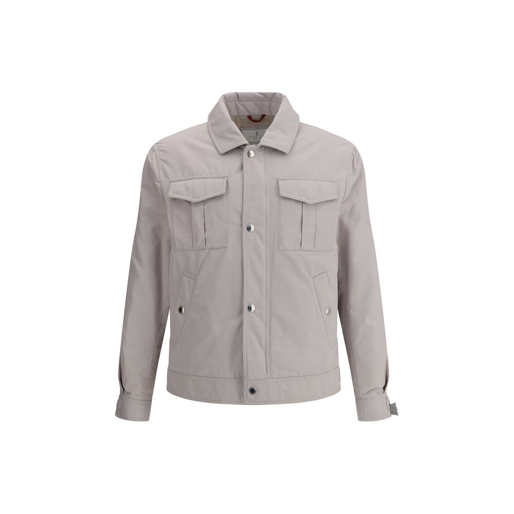 Manteau en polyamide blanc Brunello Cucinelli