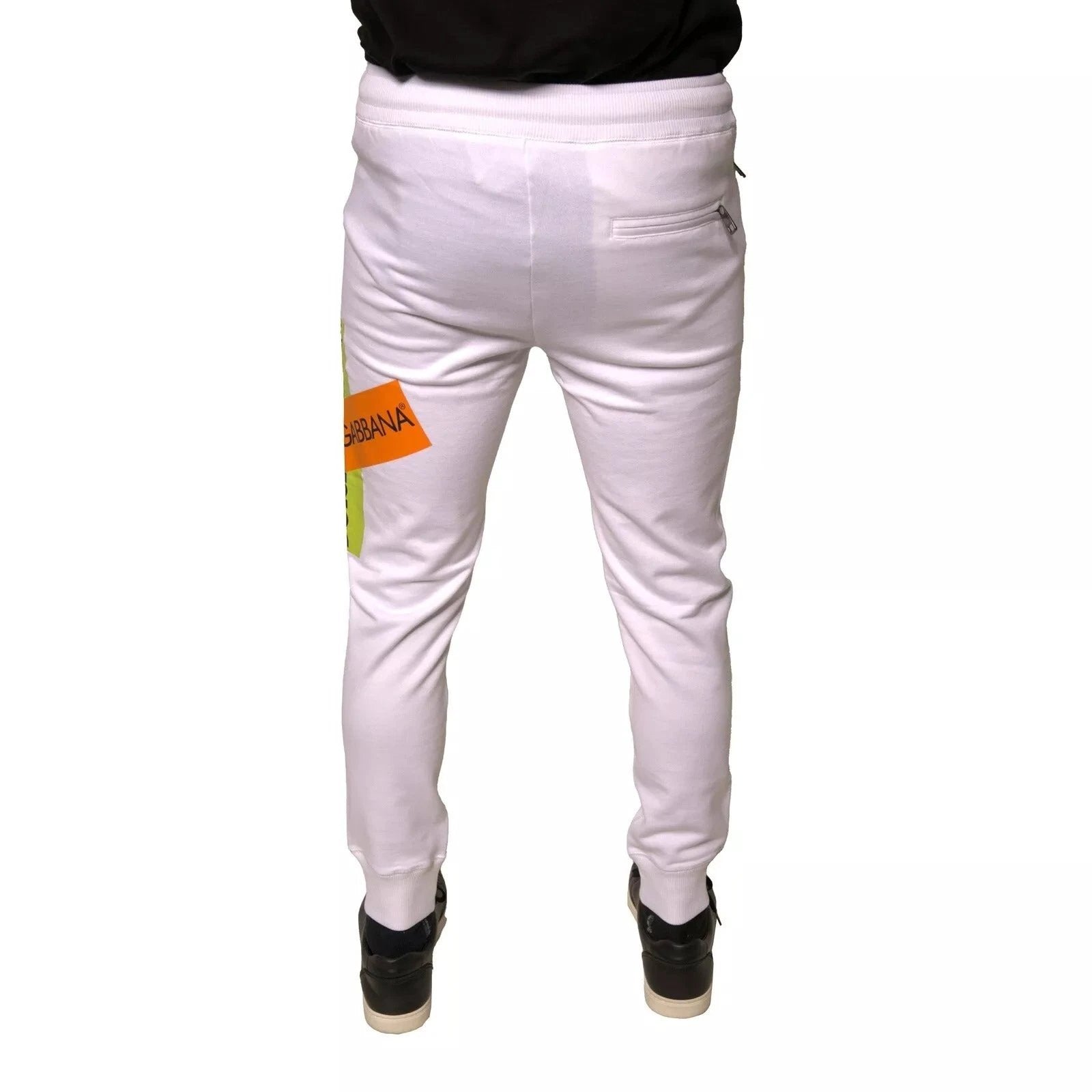 Dolce & Gabbana White Logo Tape Jogger Cotton Sweatpant Pants by Dolce & Gabbana