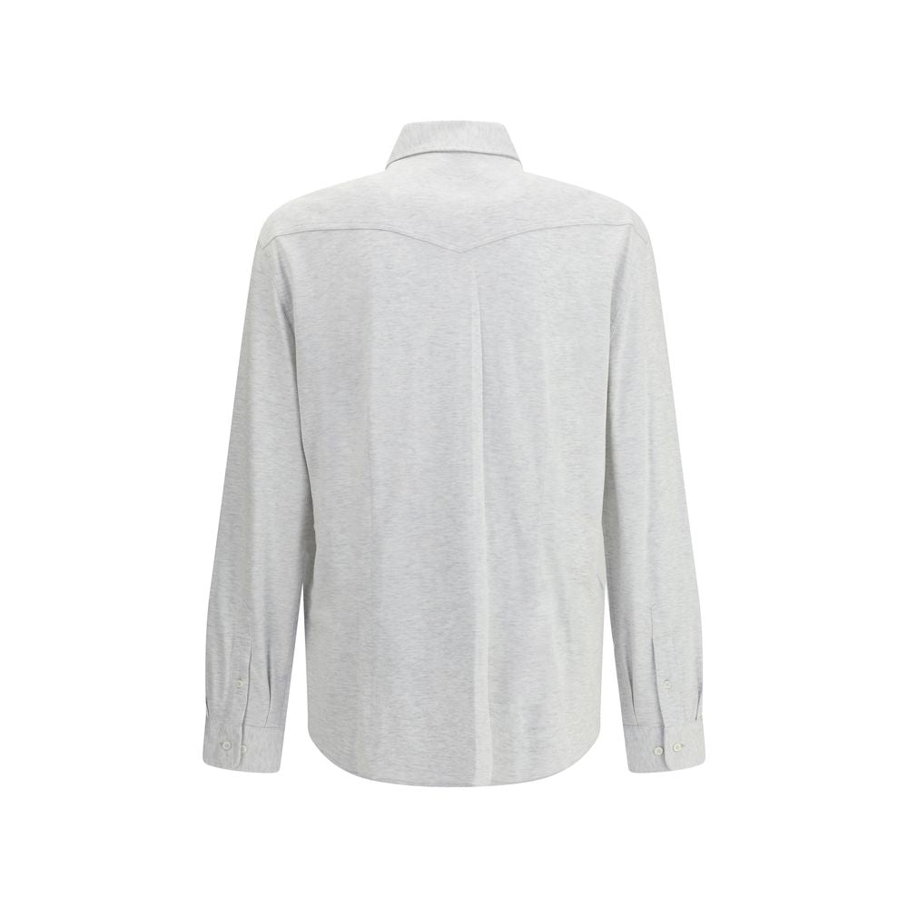 Brunello Cucinelli Gray Cotton Shirt
