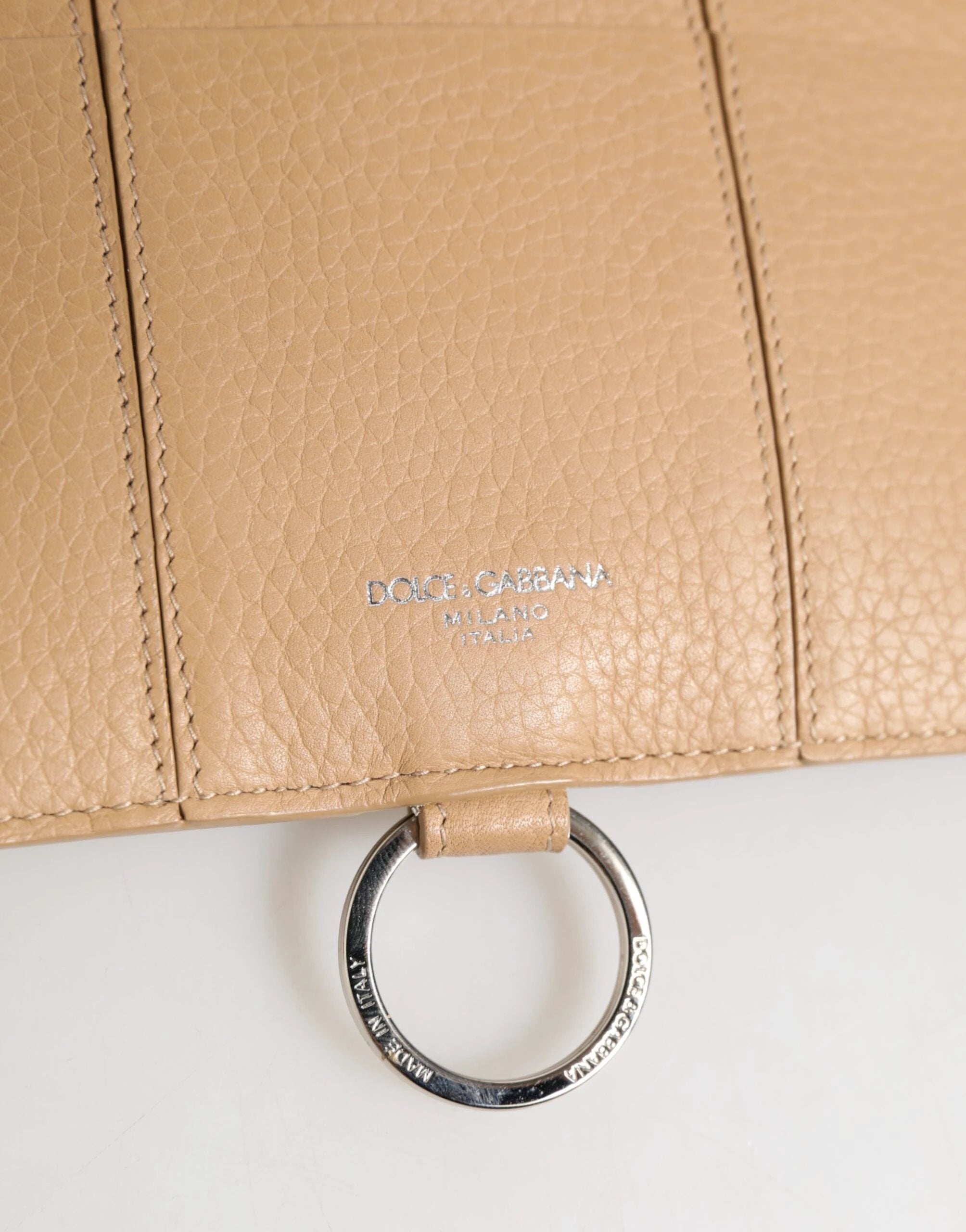 Dolce & Gabbana Beige Calfskin Leather Large Crossbody Card Holder Wallet by Dolce & Gabbana