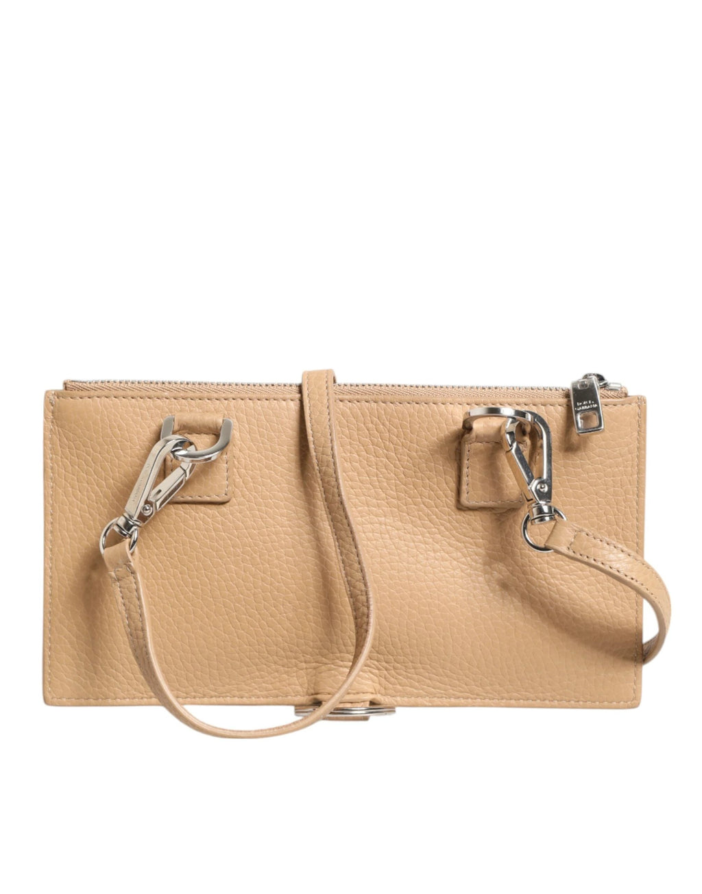 Dolce & Gabbana Beige Calfskin Leather Large Crossbody Card Holder Wallet by Dolce & Gabbana