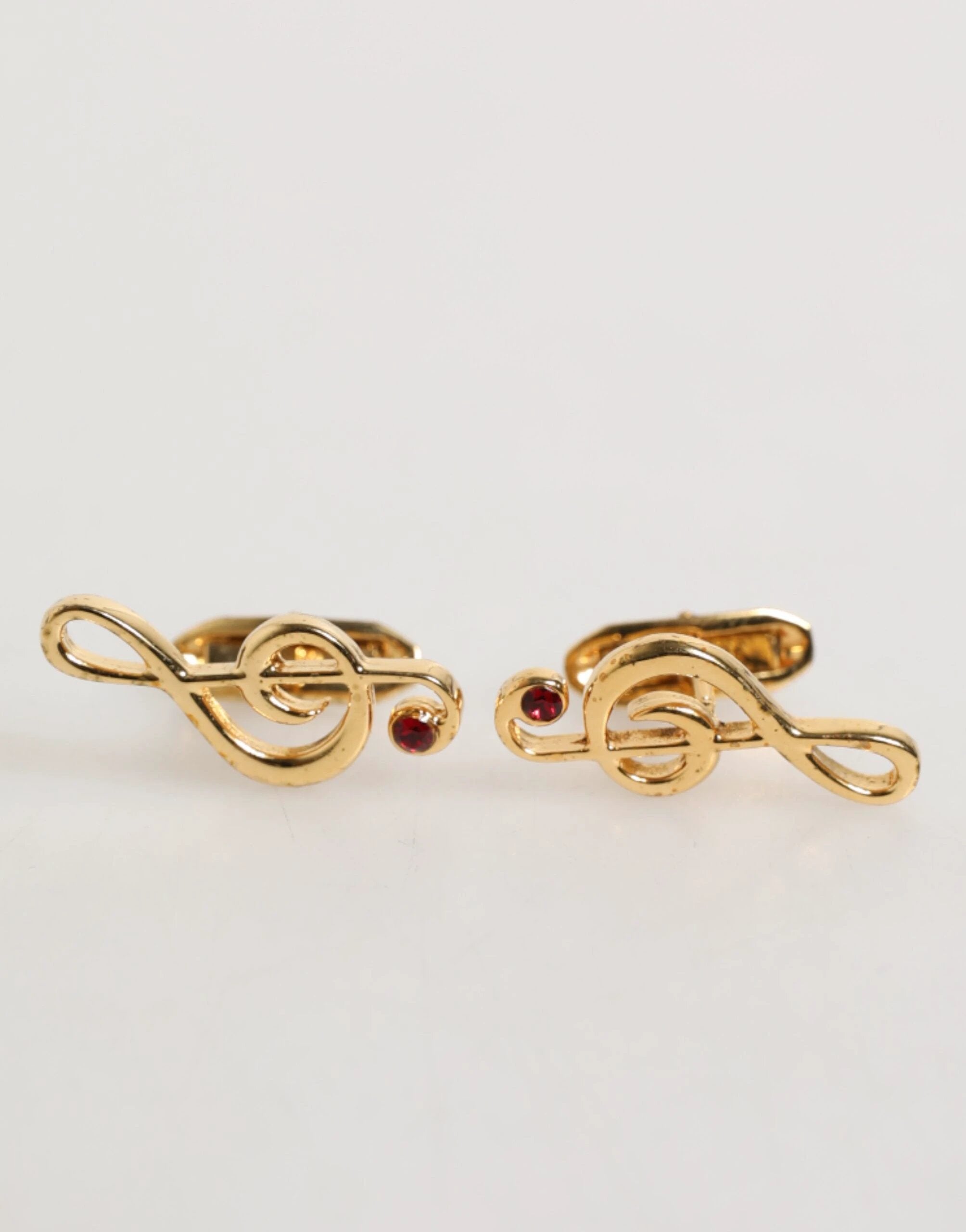 Dolce & Gabbana Gold Musical Note Metal Brass Pin Men Accessory Cufflinks by Dolce & Gabbana