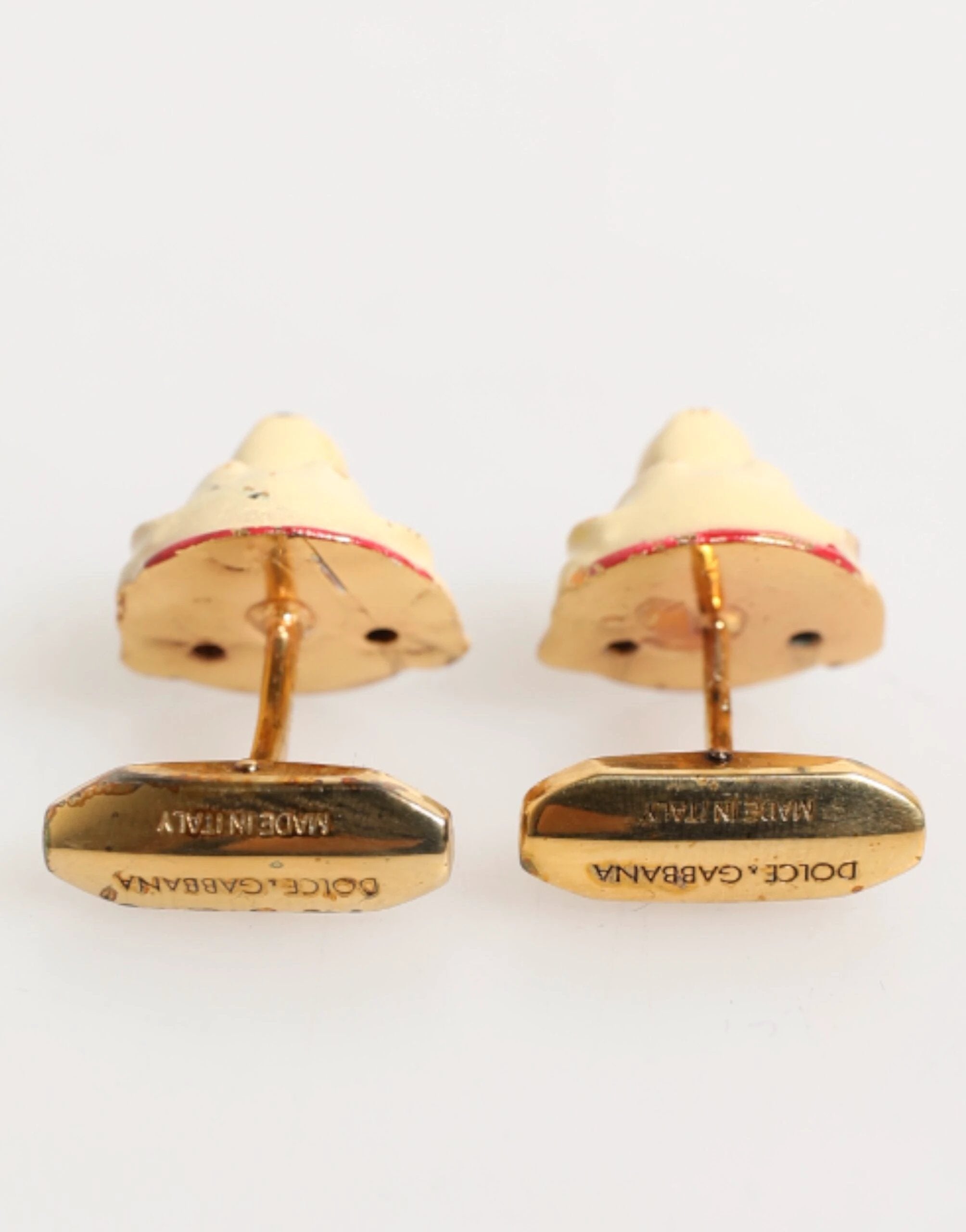 Dolce & Gabbana Brass Gold Tone Dog Puppy Men's Accessories Cufflink by Dolce & Gabbana