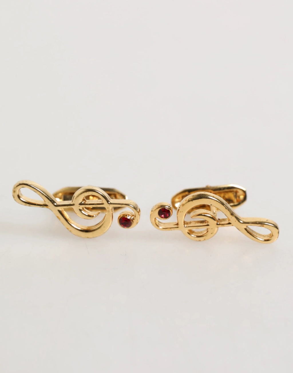 Dolce & Gabbana Gold Musical Note Metal Brass Pin Men Accessory Cufflinks by Dolce & Gabbana