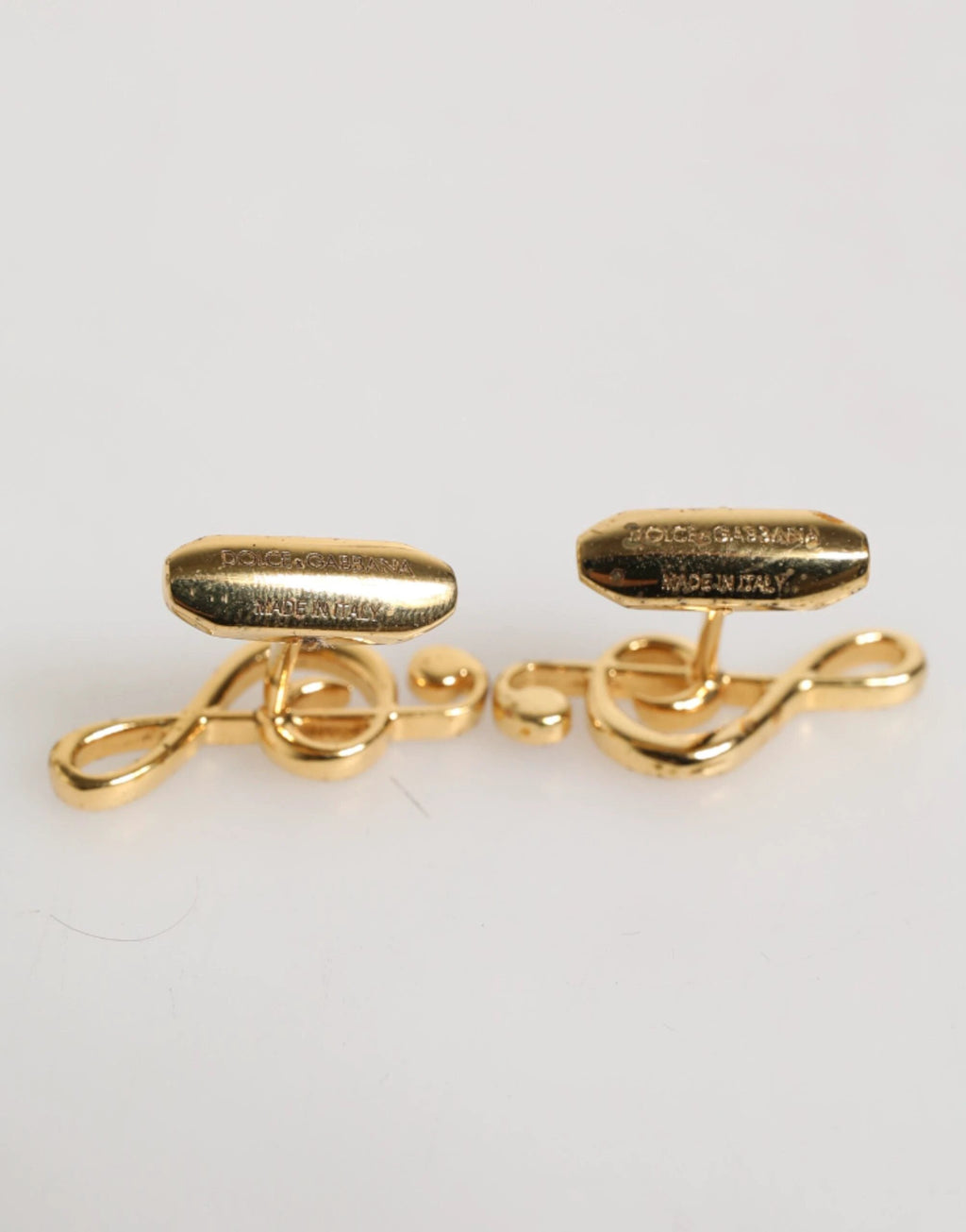 Dolce & Gabbana Gold Musical Note Metal Brass Pin Men Accessory Cufflinks by Dolce & Gabbana