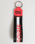 Dolce & Gabbana Red White DG Logo Polyester Brass Holder Keychain Keyring by Dolce & Gabbana