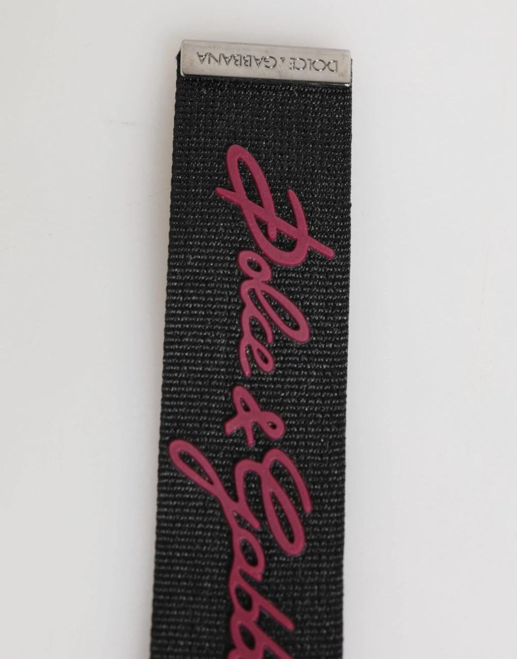Dolce & Gabbana Black Burgundy Polyester DG Logo Men Keychain Keyring by Dolce & Gabbana