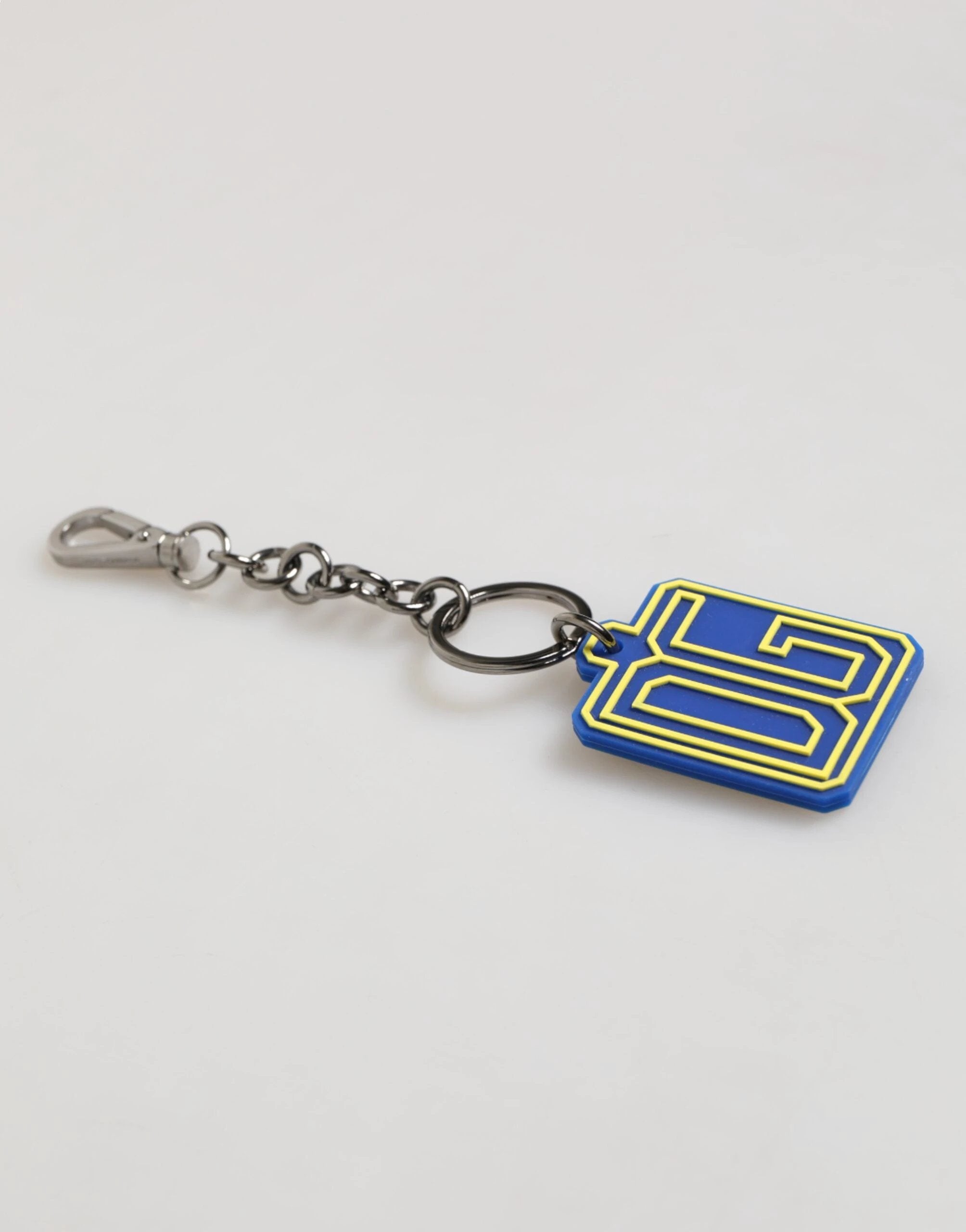 Dolce & Gabbana Blue Yellow DG Rubber Logo Silver Men Keychain Keyring by Dolce & Gabbana