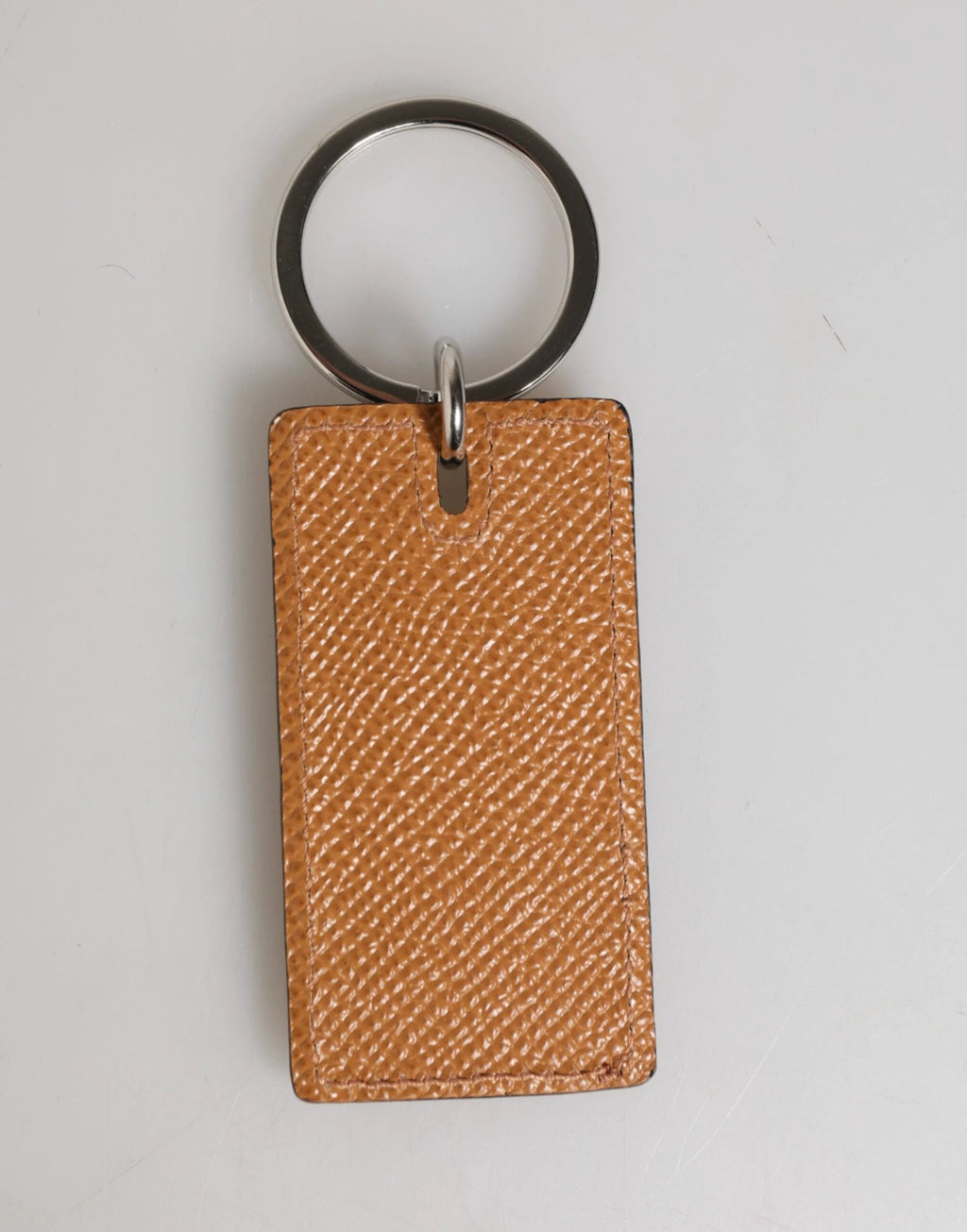 Dolce & Gabbana Brown Leather Logo Metal Ring Keychain Holder Men Keyring by Dolce & Gabbana