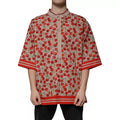 Dolce & Gabbana Beige Cherry Nylon Buttoned Casual Shirt by Dolce & Gabbana