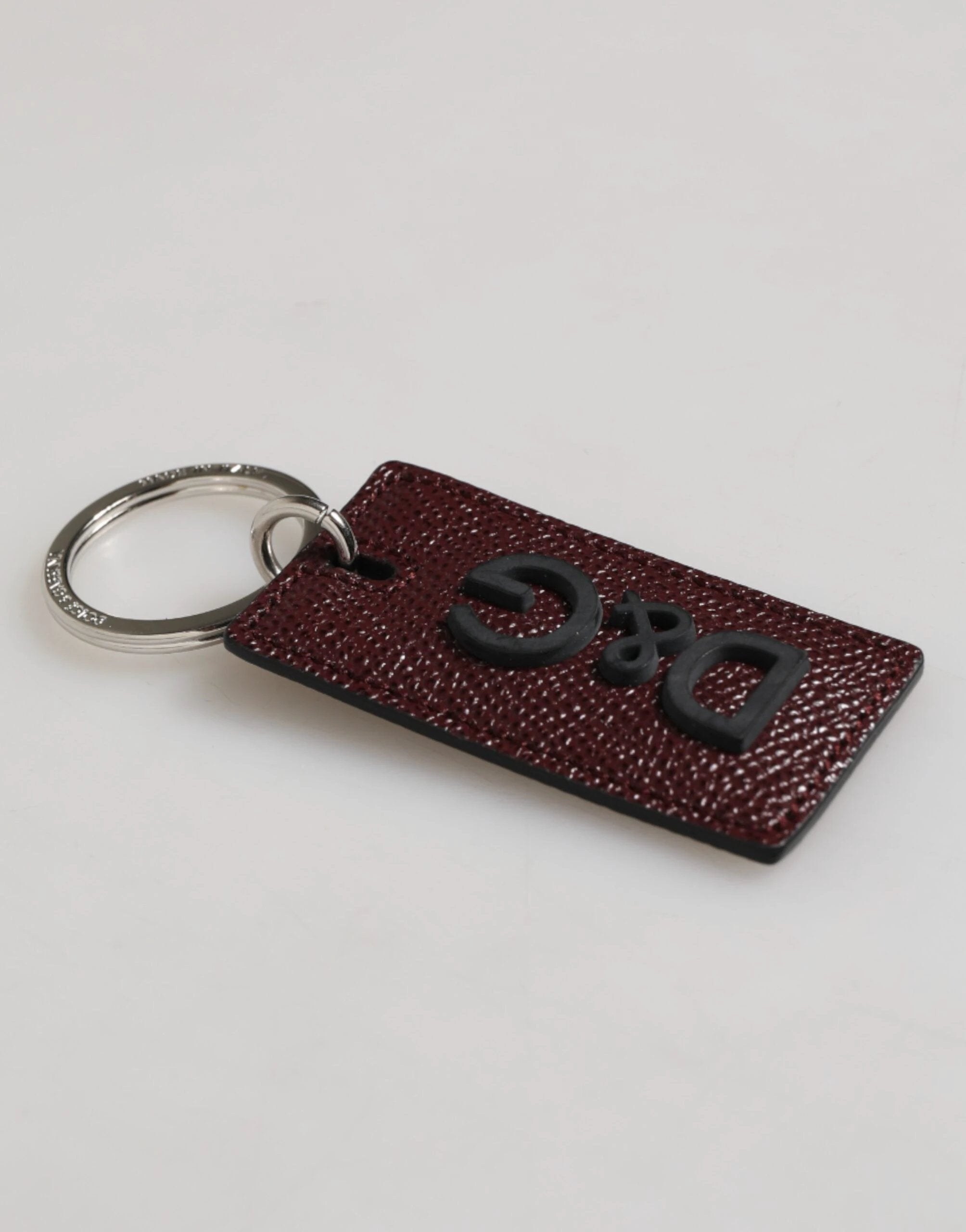 Dolce & Gabbana Dark Brown Leather Logo Metal Ring Men Keychain Keyring by Dolce & Gabbana