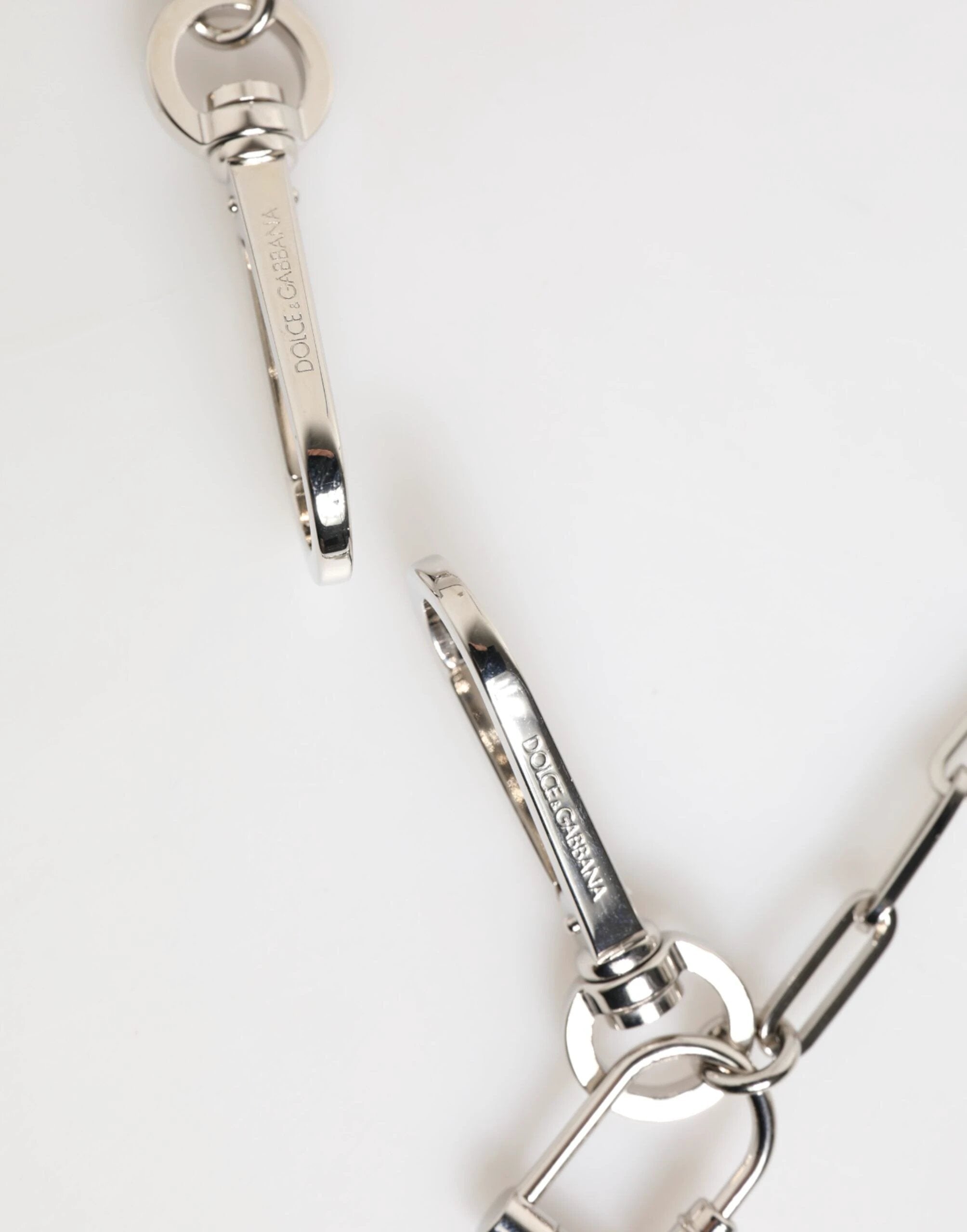 Dolce & Gabbana Silver Tone Metal Chain DG Logo Pendant Men Necklace by Dolce & Gabbana