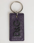 Dolce & Gabbana Violet Leather Logo Metal Ring Men Keychain Keyring by Dolce & Gabbana