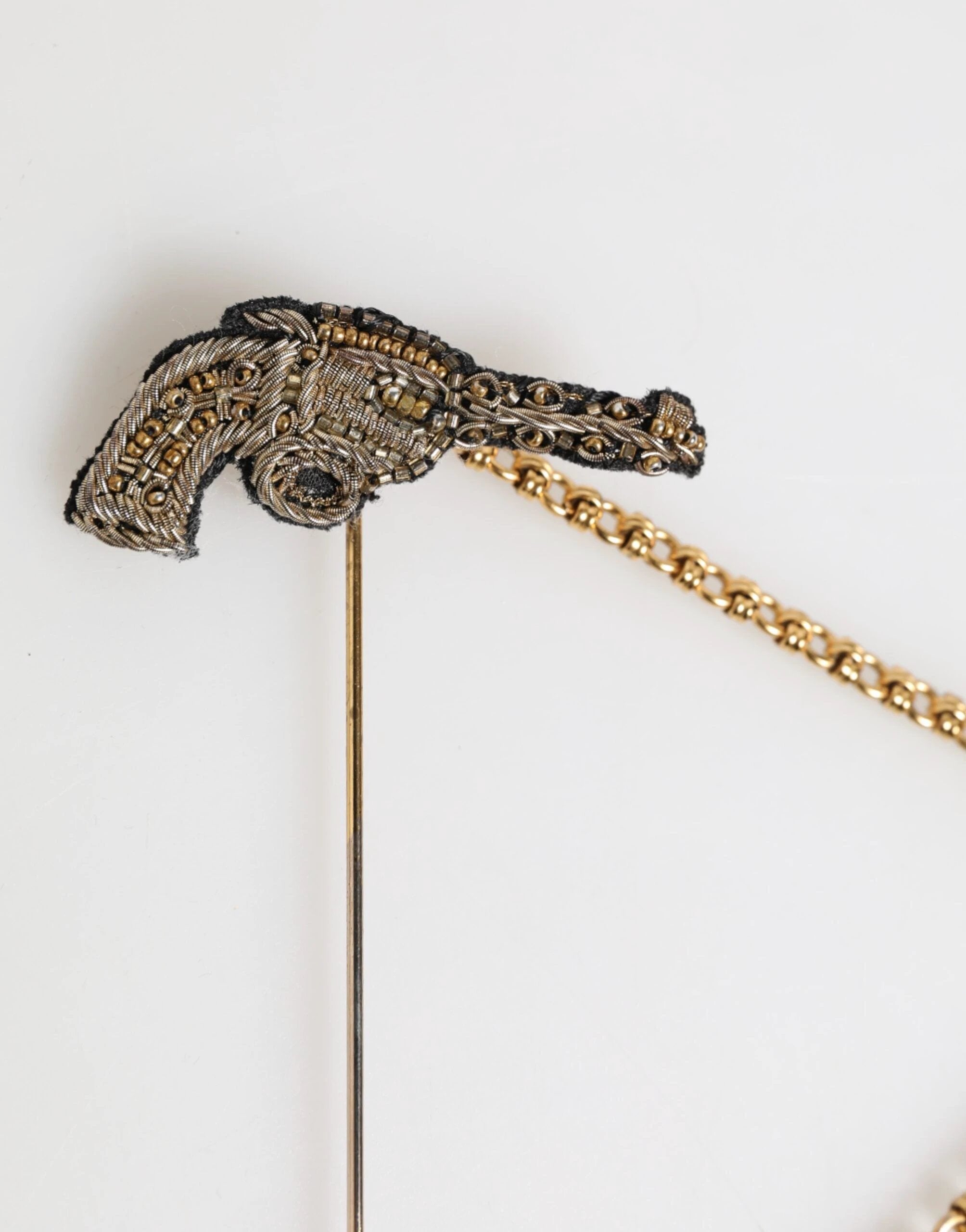 Dolce & Gabbana Lapel Pin Brass Copper Revolver Men Accessories Brooch by Dolce & Gabbana