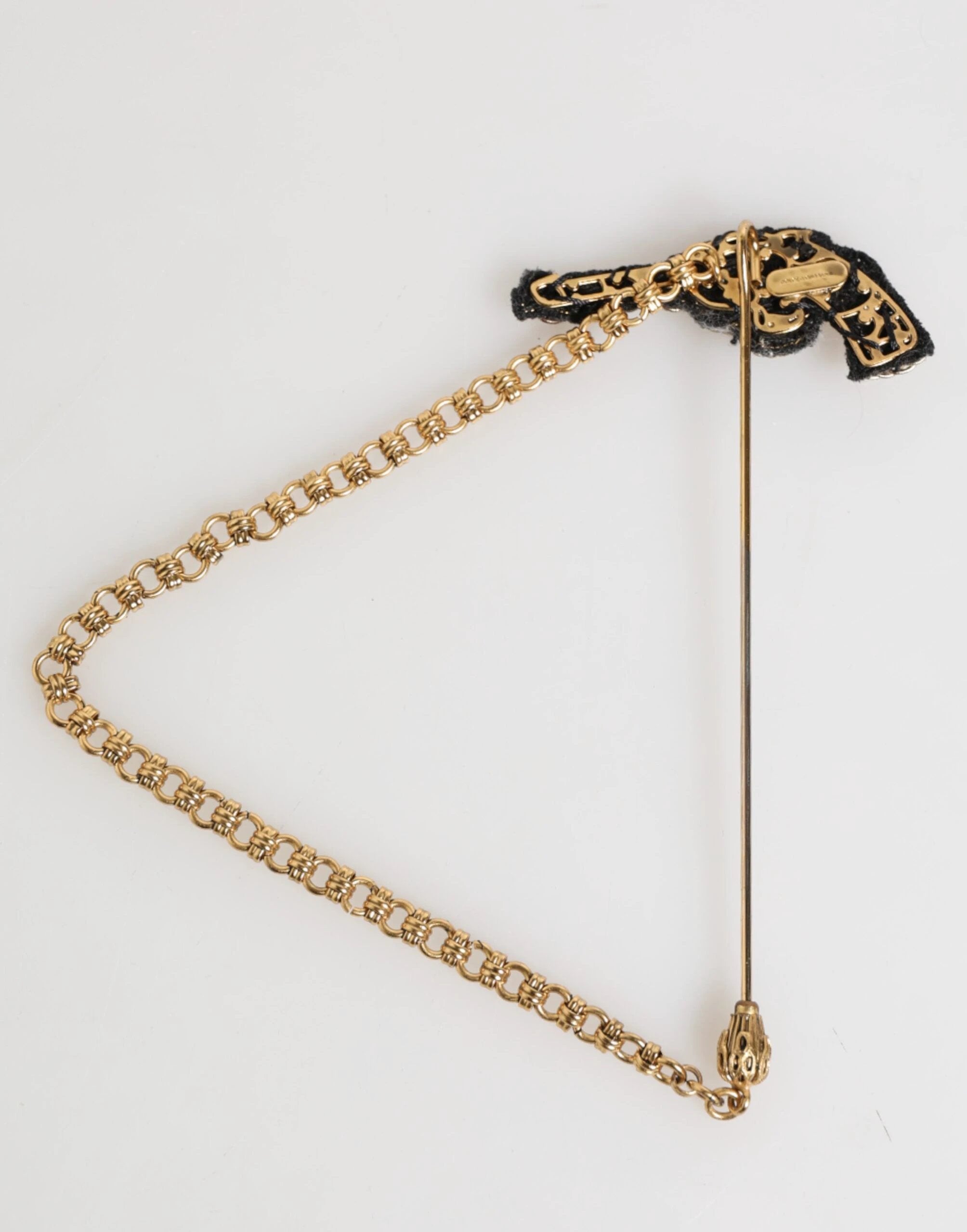 Dolce & Gabbana Lapel Pin Brass Copper Revolver Men Accessories Brooch by Dolce & Gabbana