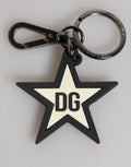 Dolce & Gabbana White Black DG Logo Star Rubber Men's Keychain Keyring by Dolce & Gabbana