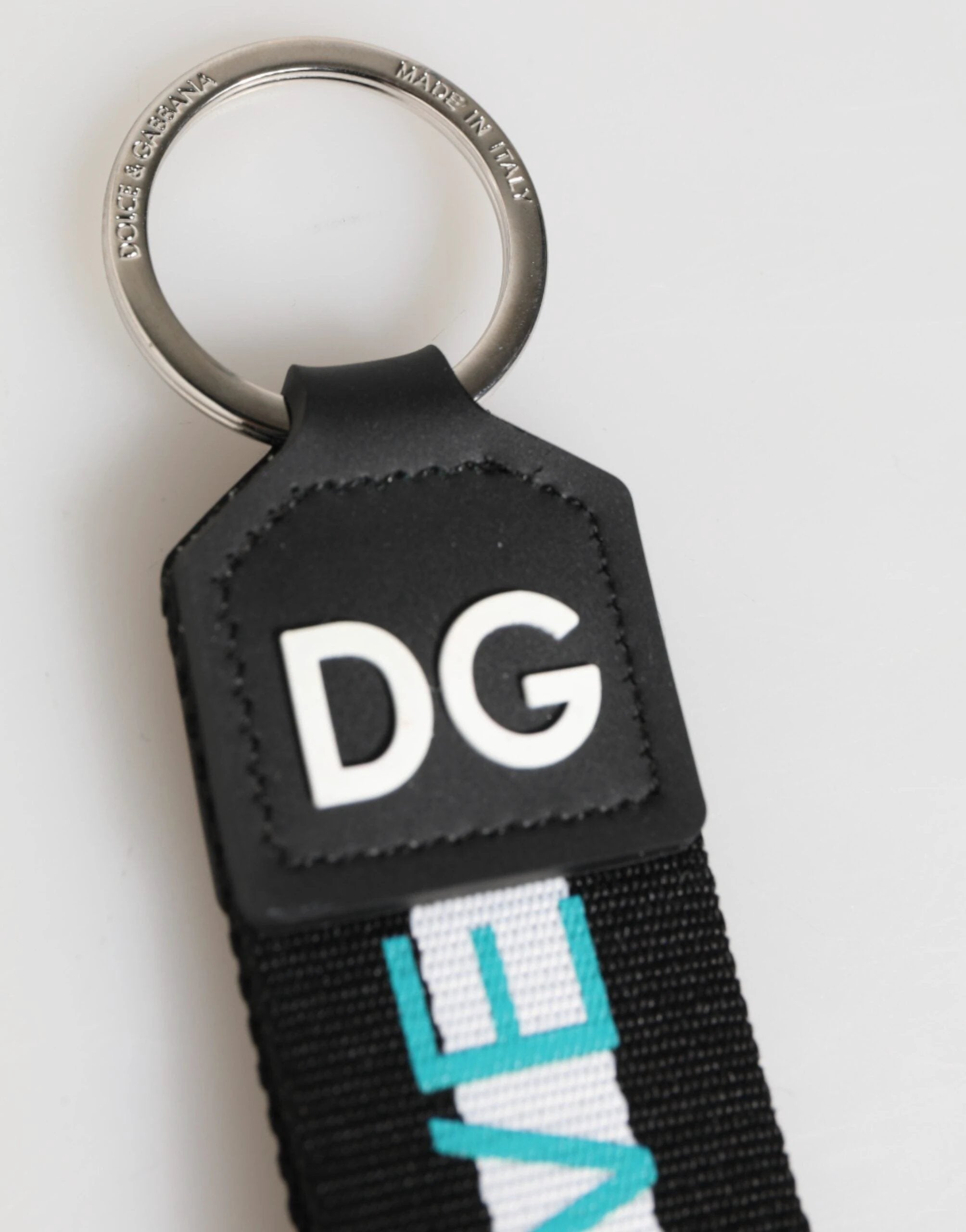Dolce & Gabbana Multicolor Logo Polyester Brass Holder Keychain Keyring by Dolce & Gabbana