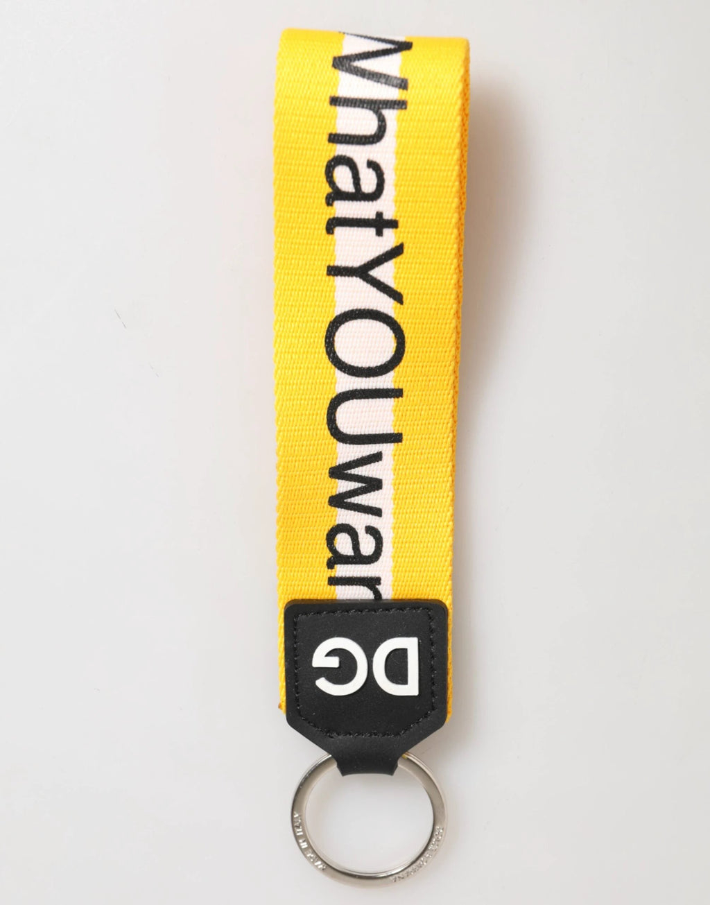 Dolce & Gabbana Yellow Logo Polyester Silver Brass Holder Keychain Keyring by Dolce & Gabbana