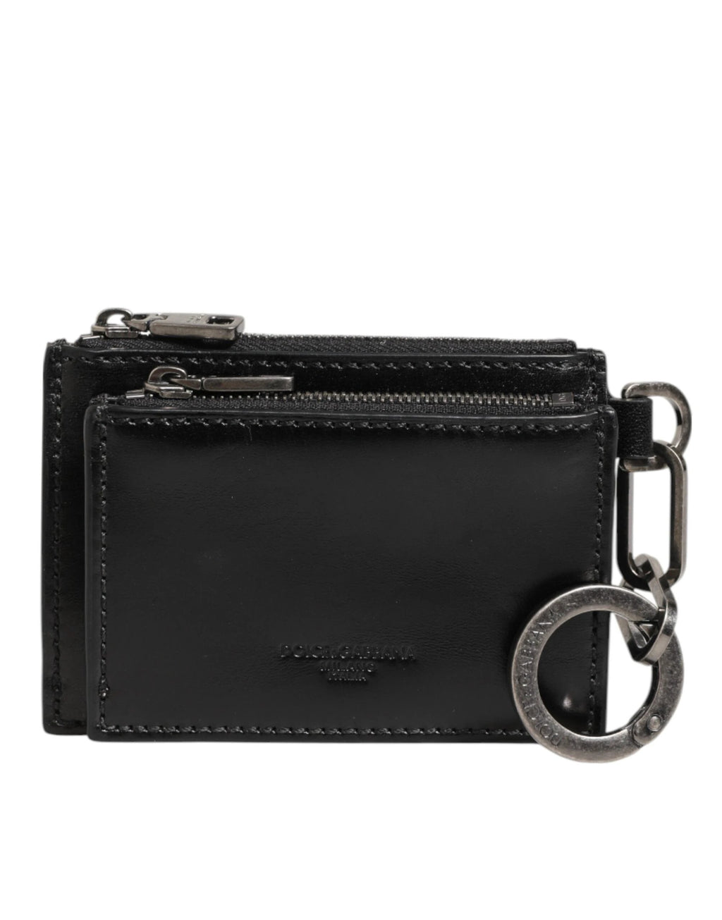 Dolce & Gabbana Black Leather Zipped Card Holder Coin Purse Keyring Wallet by Dolce & Gabbana