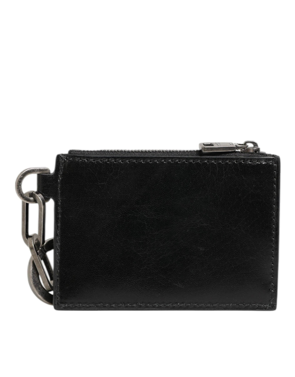 Dolce & Gabbana Black Leather Zipped Card Holder Coin Purse Keyring Wallet by Dolce & Gabbana