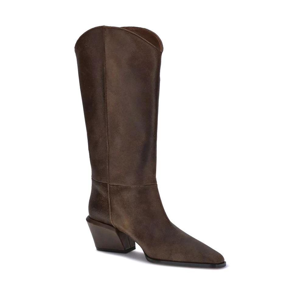 Paris Texas Brown Leather Boots by Paris Texas